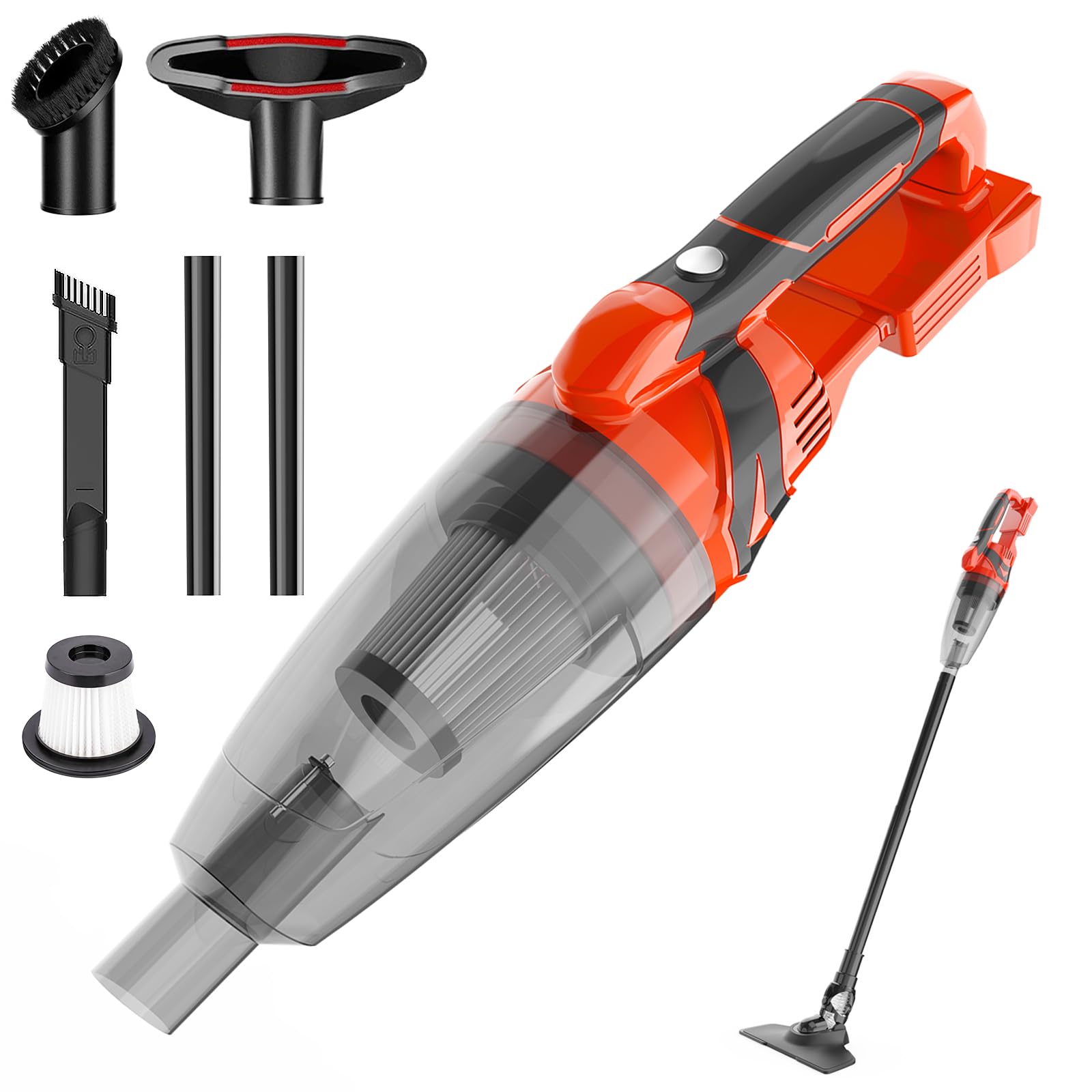 200W Handheld Vacuum Cordless for Milwaukee 18V Max Battery, Lightweight Handheld Vacuum with 8kPa Strong Suction, for Pet Hair Keyboard Dust Office Car and Home Cleaning(Battery Not Included)