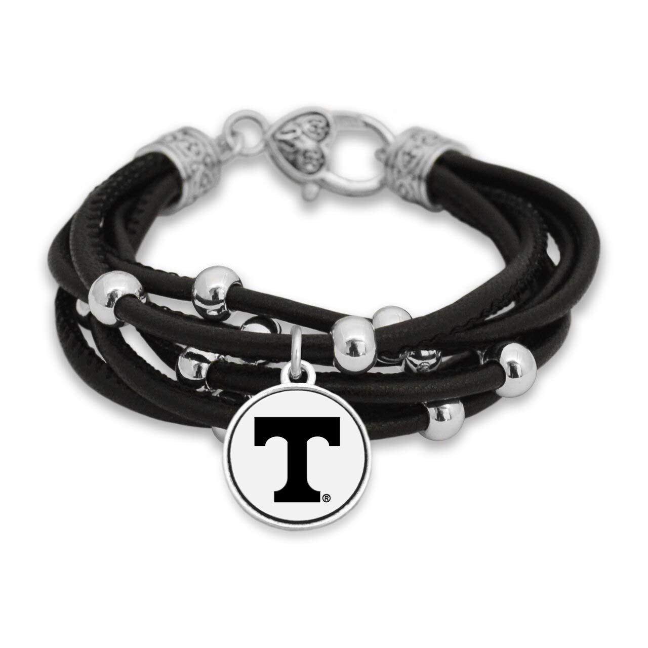 FTH Leather Strand Bracelet with Logo and Lobster Clasp