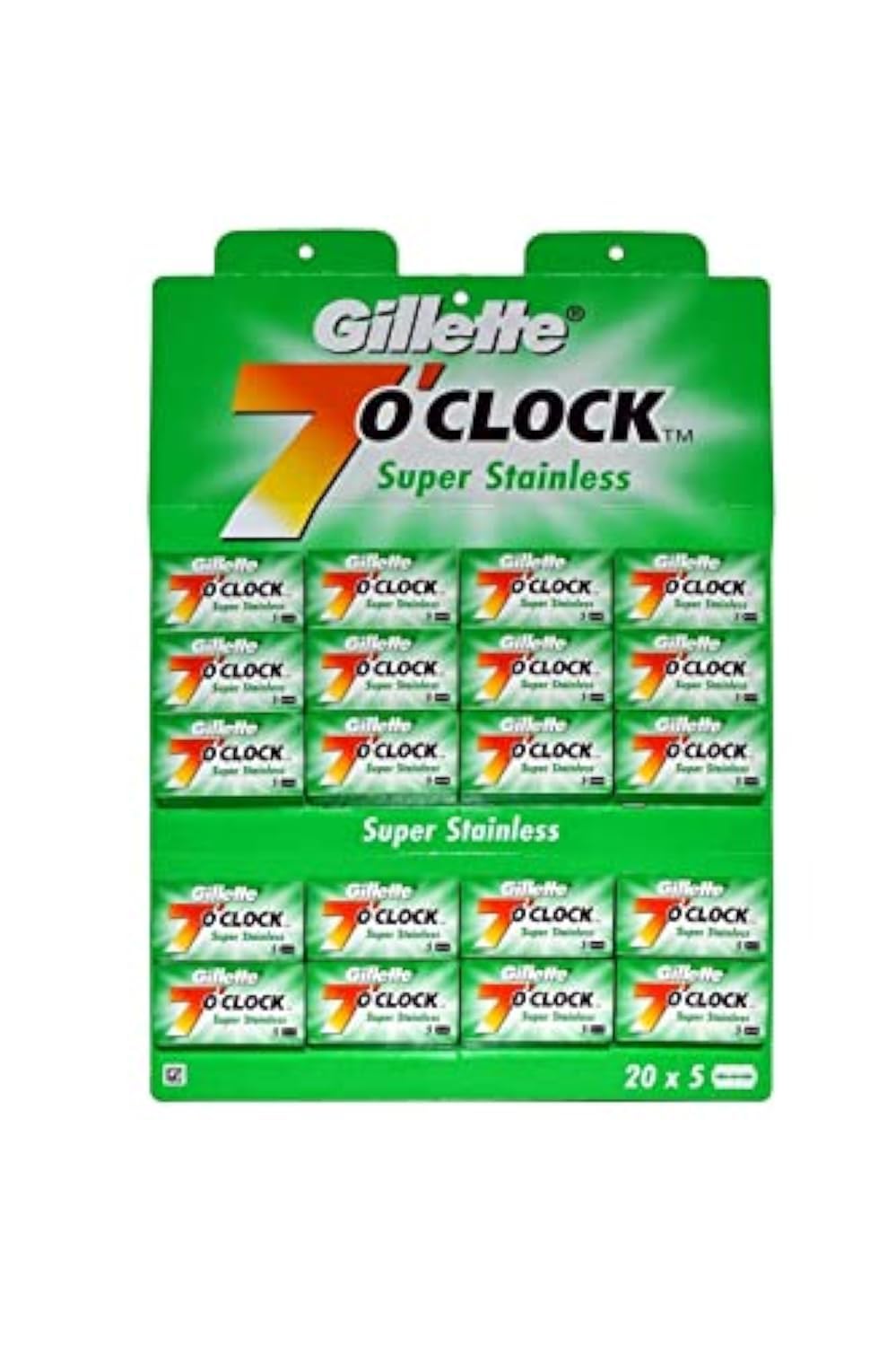 Gillette 7 o'Clock Super Stainless Double Edge Razor Blades - 100 Blades