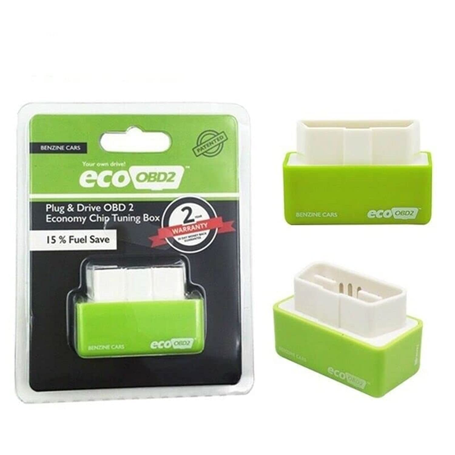 Multibao Eco OBD OBD2 Economy Fuel Saver Tuning Chip For Petrol/Benzine Car Gas Saving (Green)