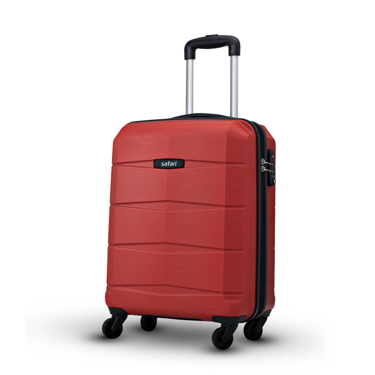 Safari Regloss Antiscratch 55 Cms Polycarbonate Red Cabin 4 Wheels Hard Suitcase