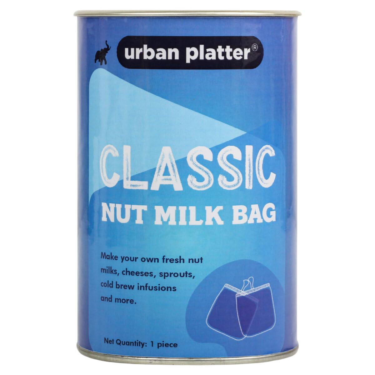 Urban Platter Natural Unbleached Cotton Nut Milk Bag (Size: 12 inch x 12 inch) [Reusable, Washable, Fairtrade Cotton]