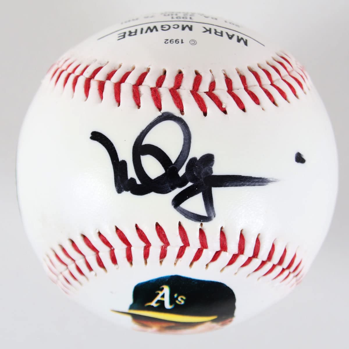 Mark McGwire Signed Baseball A's Fotoball - COA JSA