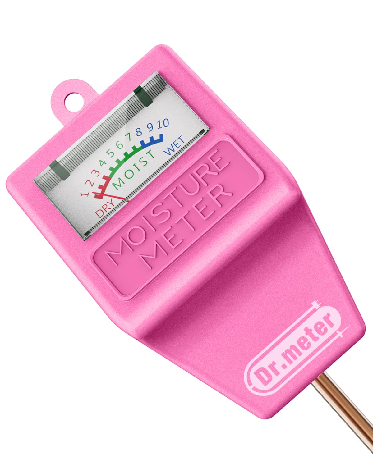 Soil Moisture Meter Tester for Plants, Dr.meter Hygrometer Moisture Sensor for Houseplants Indoor Outdoor Garden Lawn Use - Plant Water Meter Gauge Test Kit, No Battery Needed - Gardening Gifts, Pink