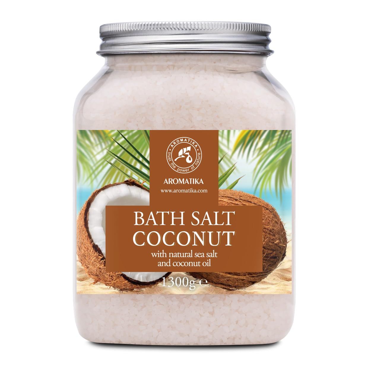 Bath Sea Salt Coconut 46 Oz (1300g) - Coconut oil for Bath Soak - Natural Sea Salt - Body Care - Beauty - Wellness - Relaxation - Aromatherapy Bath Salts - Exotic Scent