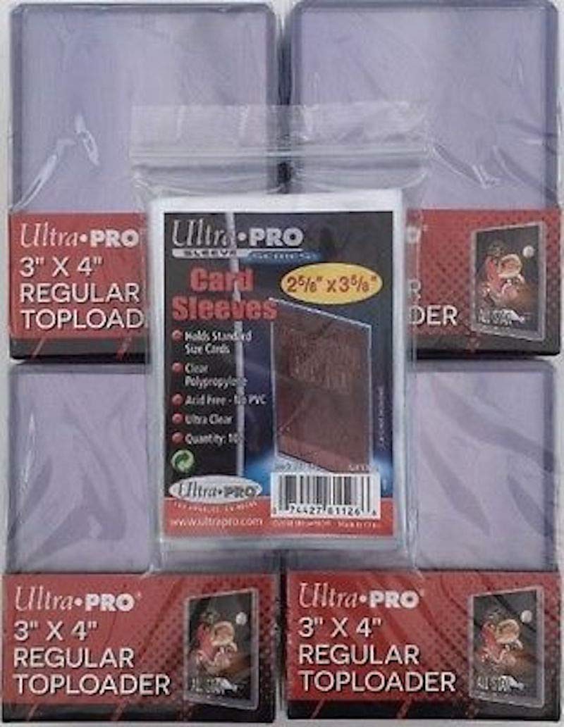 Toploaders - 100 Ultra Pro 3 X 4 Plastic Cases with100 Soft Card Sleeves for Trading Cards by Ultra Pro