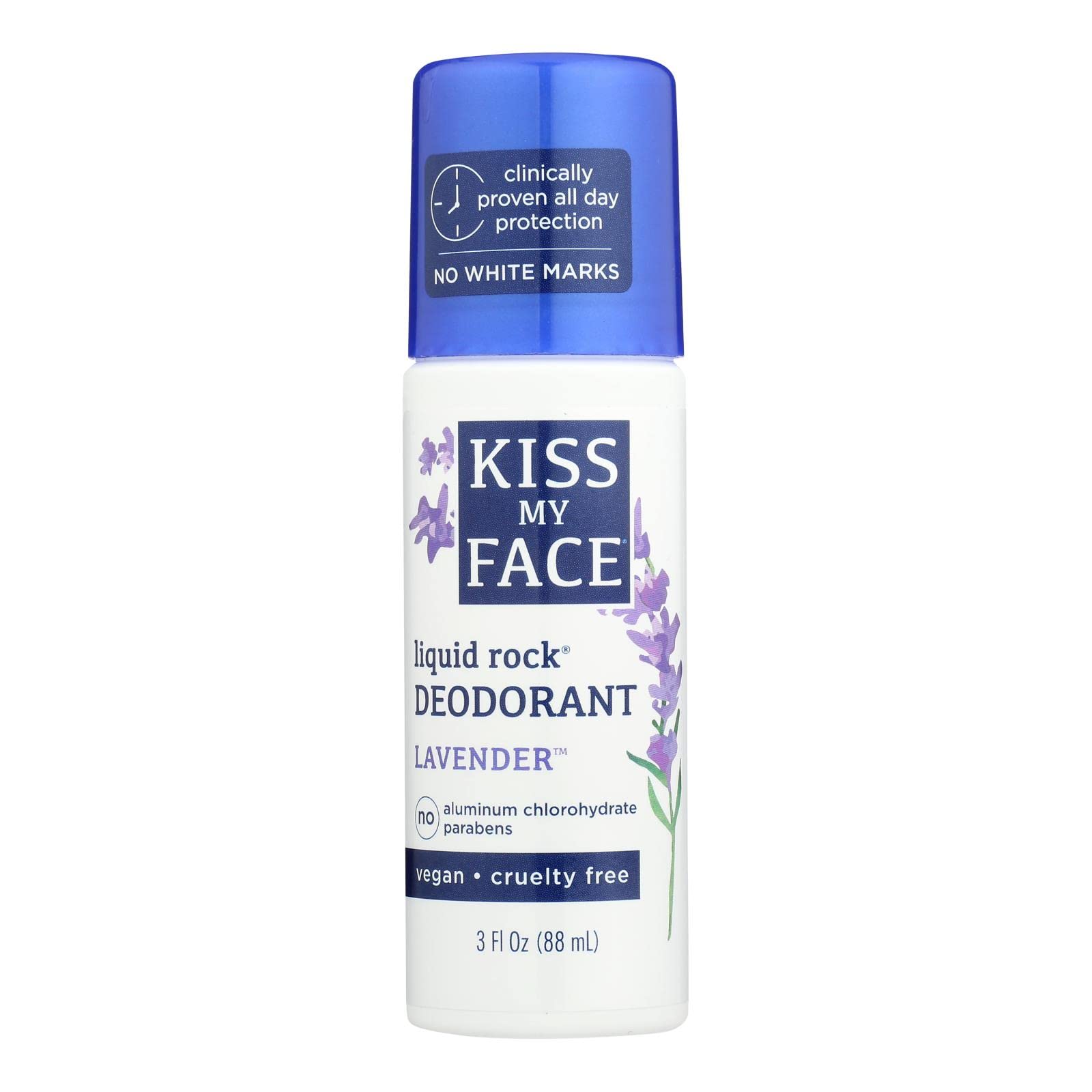 Kiss My Face Liquid Rock Deodorant Roll-On, Lavender 3 oz (Pack of 3)