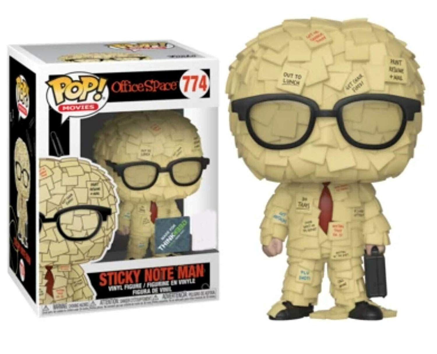 FunkoPop Office Space Sticky Note Man SDCC 2019 Shared Thinkgeek Sticker Exclusive Vinyl Figure Bundled with Pop Protector