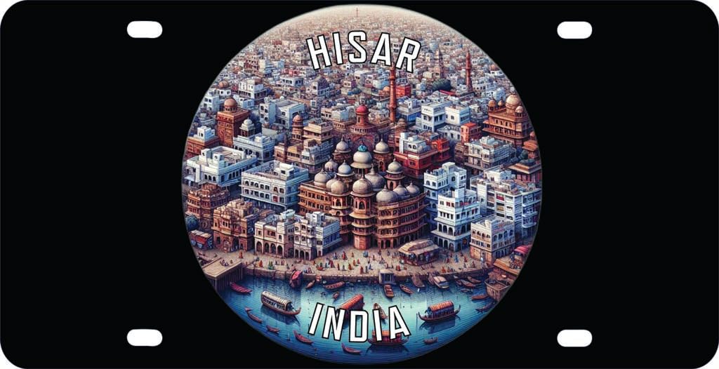 Hisar India Souvenir Destination Mini Metal License Plate 4.75 x 2.25 inch