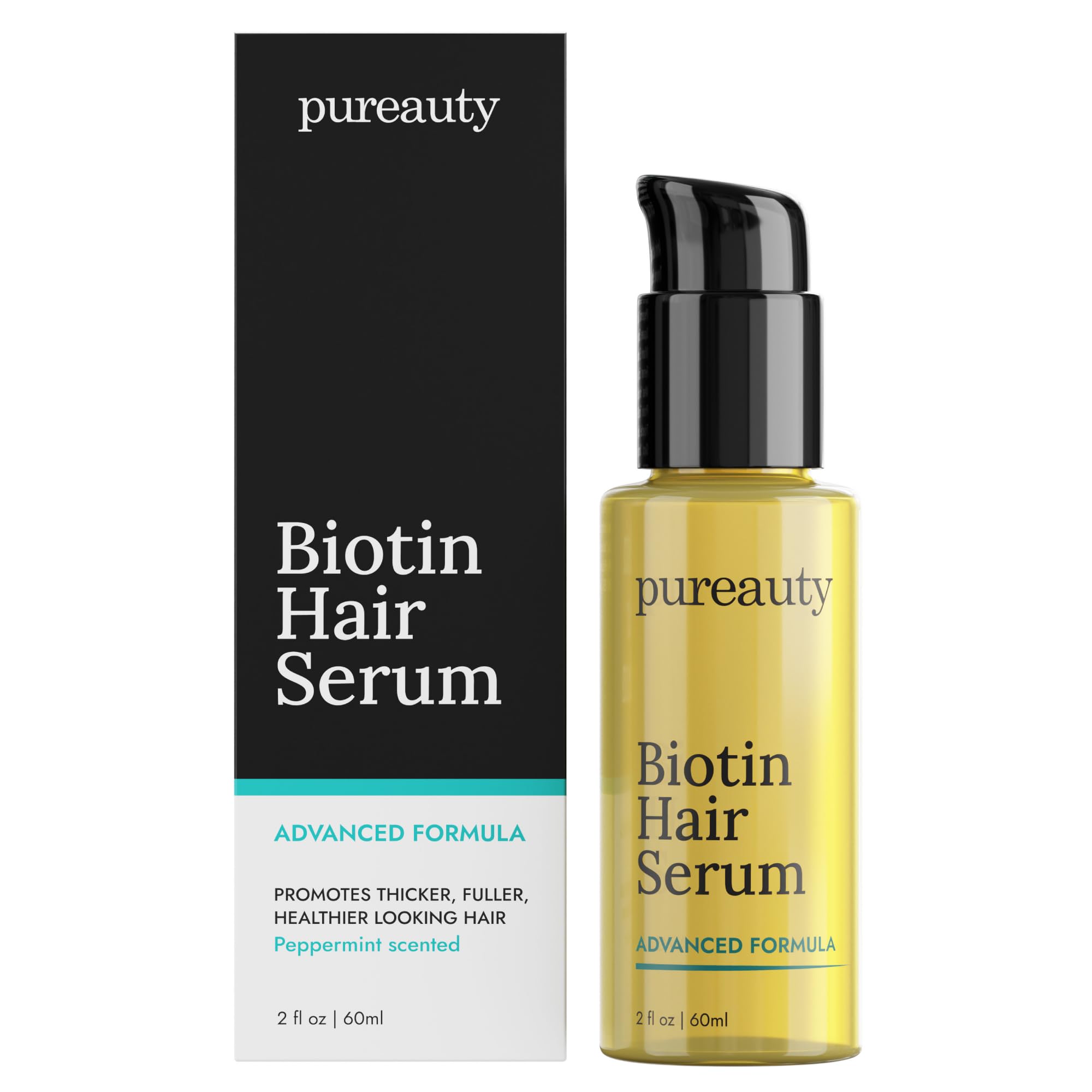 Biotin Hair Growth Serum Advanced Topical Formula To Help Grow Healthy, Strong Hair Suitable for Men and Women of All Hair Types Hair Loss Support By Pureauty Naturals 2 Fl Oz (Pack of 1)