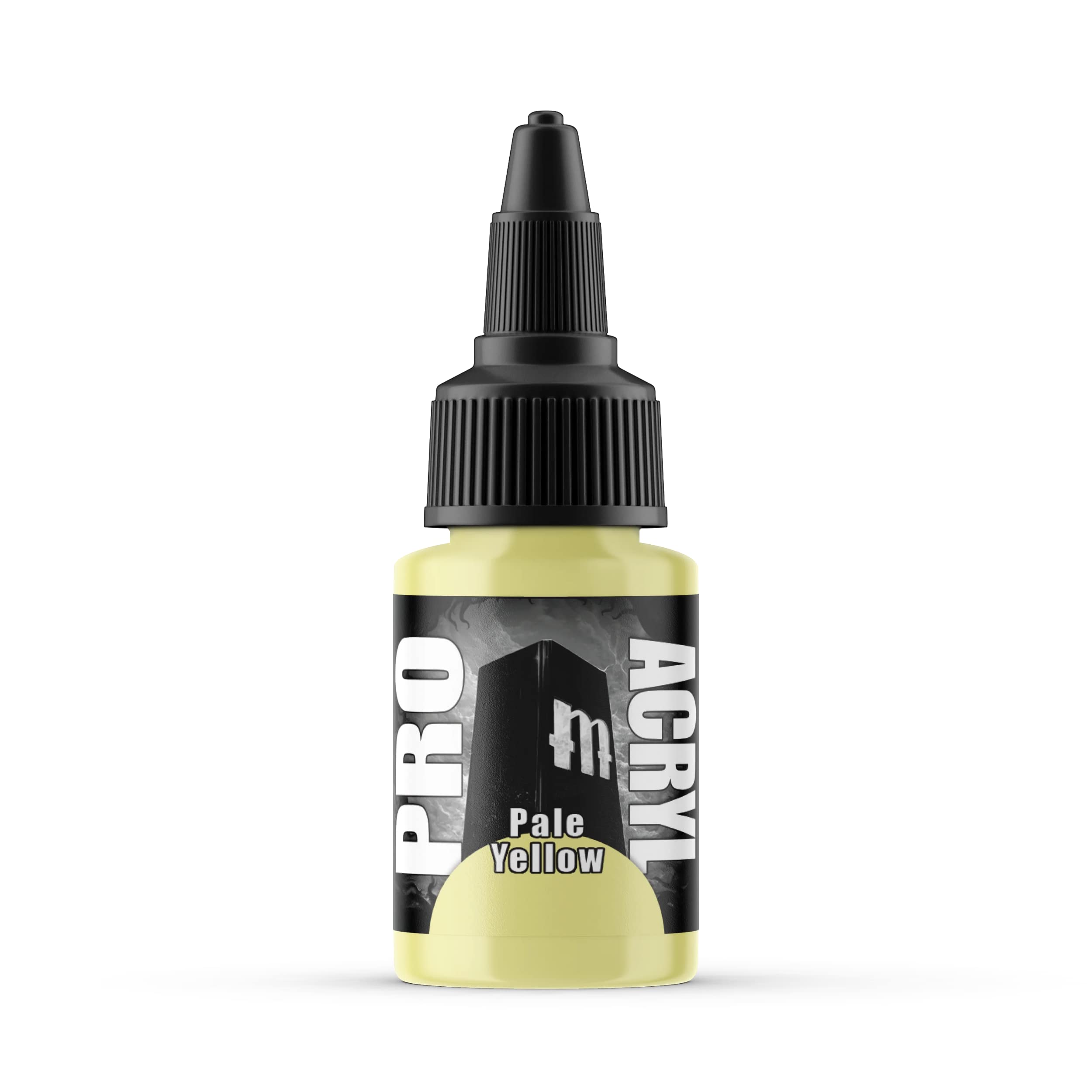 Monument Hobbies 060-Pro Acryl Pale Yellow Acrylic Model Paints for Plastic Models - Miniature Painting, no-clog cap, comes loaded with glass agitator