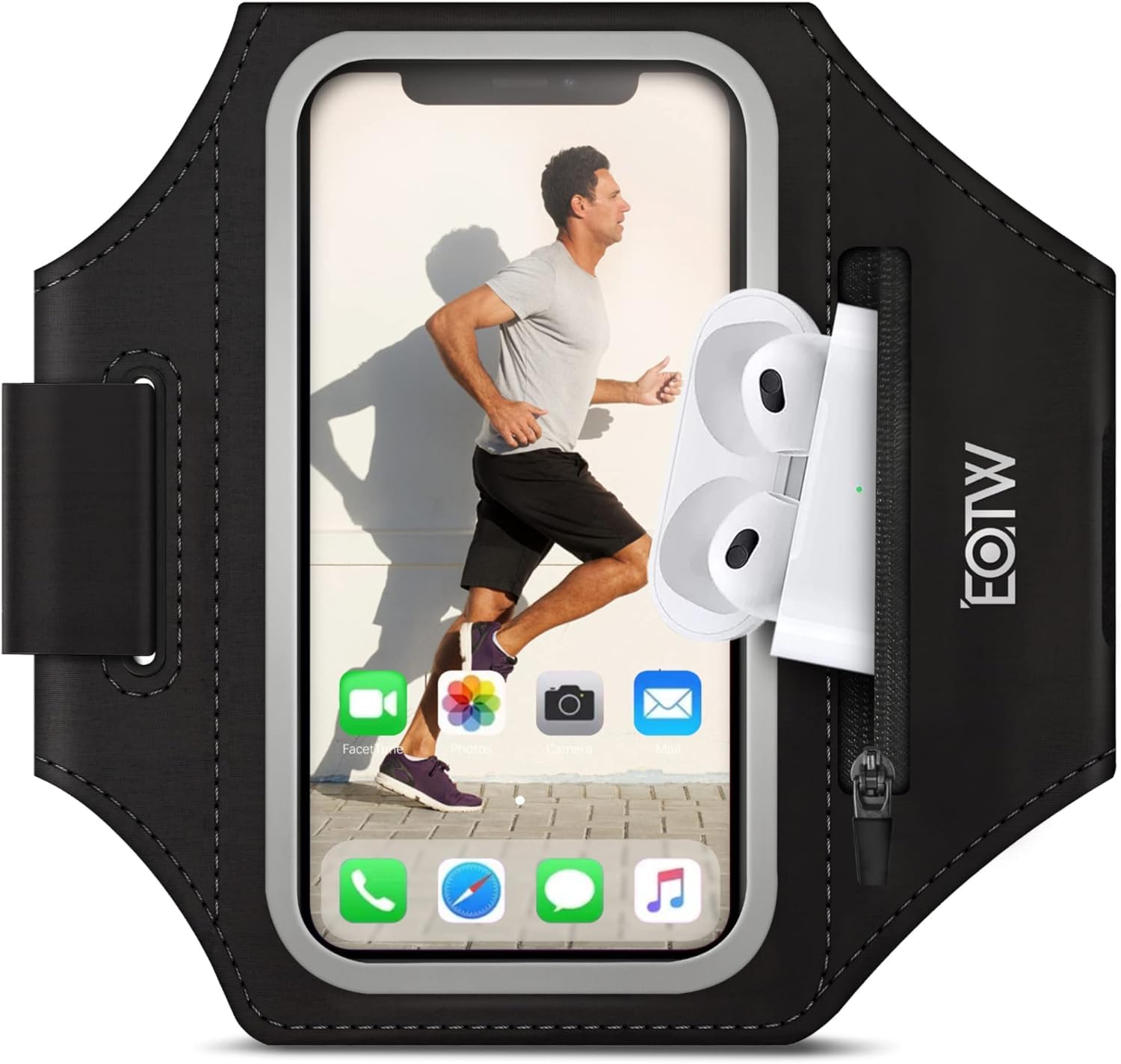 EOTW Mobile Phone Case Jogging Sports Armband Mobile Phone Holder Arm with Airpods Case for iPhone 15/14/13/12/11 Pro/X/8 Galaxy S23/S22 FE Mobile Phone Armband Jogging for Running (5.4 inches ~ 6.1