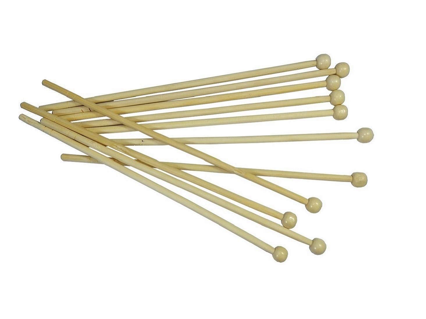 Bigwheels (Pack of 50) Round Balls Wooden Disposable Beverage Stirrer Sticks 8",Drink,Cocktail,Coffee/Tea Stirrer for Bar,Coffee Shops,Restaurants and Cafeterias