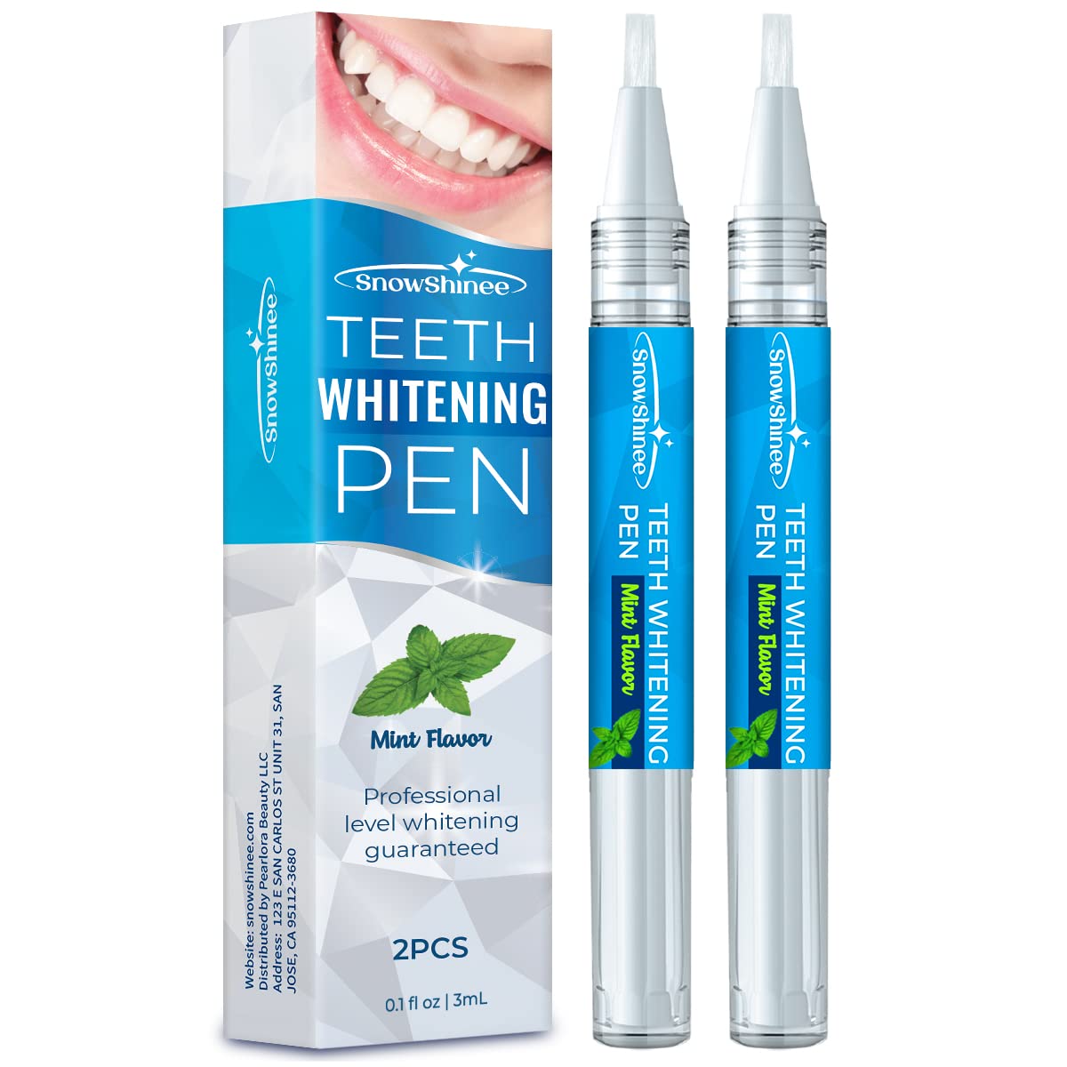 Teeth Whitening Pen - Teeth Stain Remover to Whiten Teeth - Effective & Painless Whitening, No Sensitivity, Easy to Use, Natural Mint Flavor, 2Pcs-