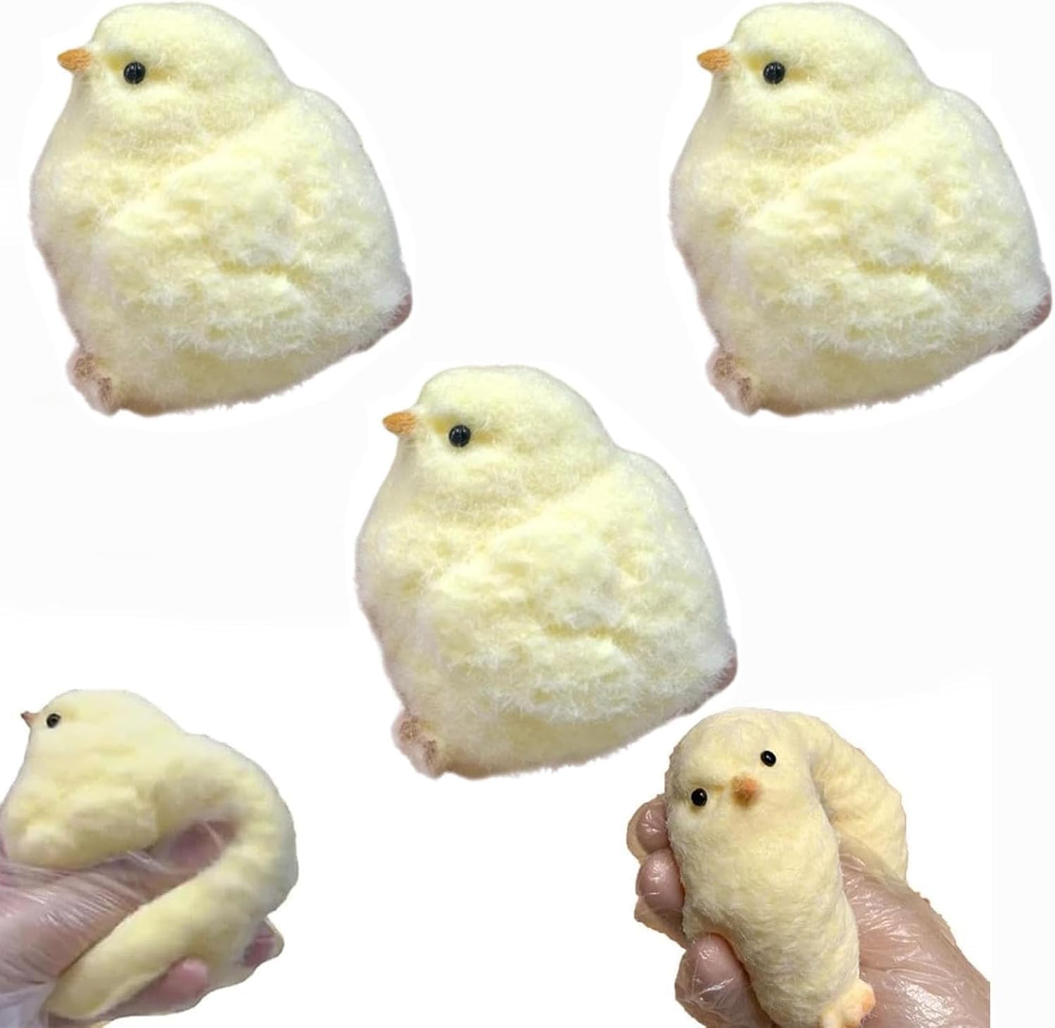 JIGCEN 3Pcs Taba Squishy Toys, Handmade Chick Ultra Soft Squishy Pinch Family Toys