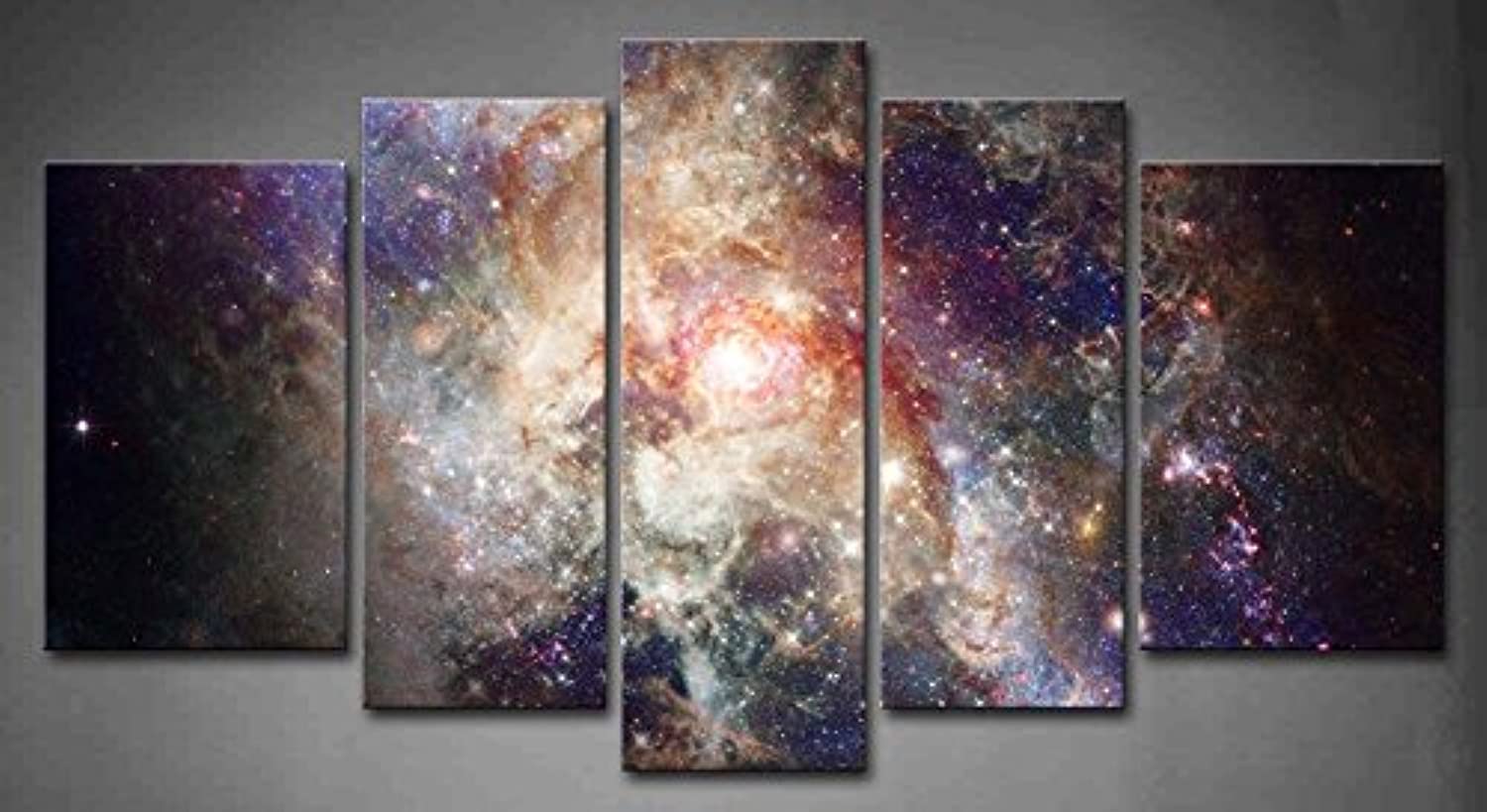 5 Panel Wall Art Star Field In Space And A Nebulae Painting The Picture Print On Canvas Abstract Pictures For Home Decor Decoration Gift Piece Stretched By Wooden Frame Ready To Hang