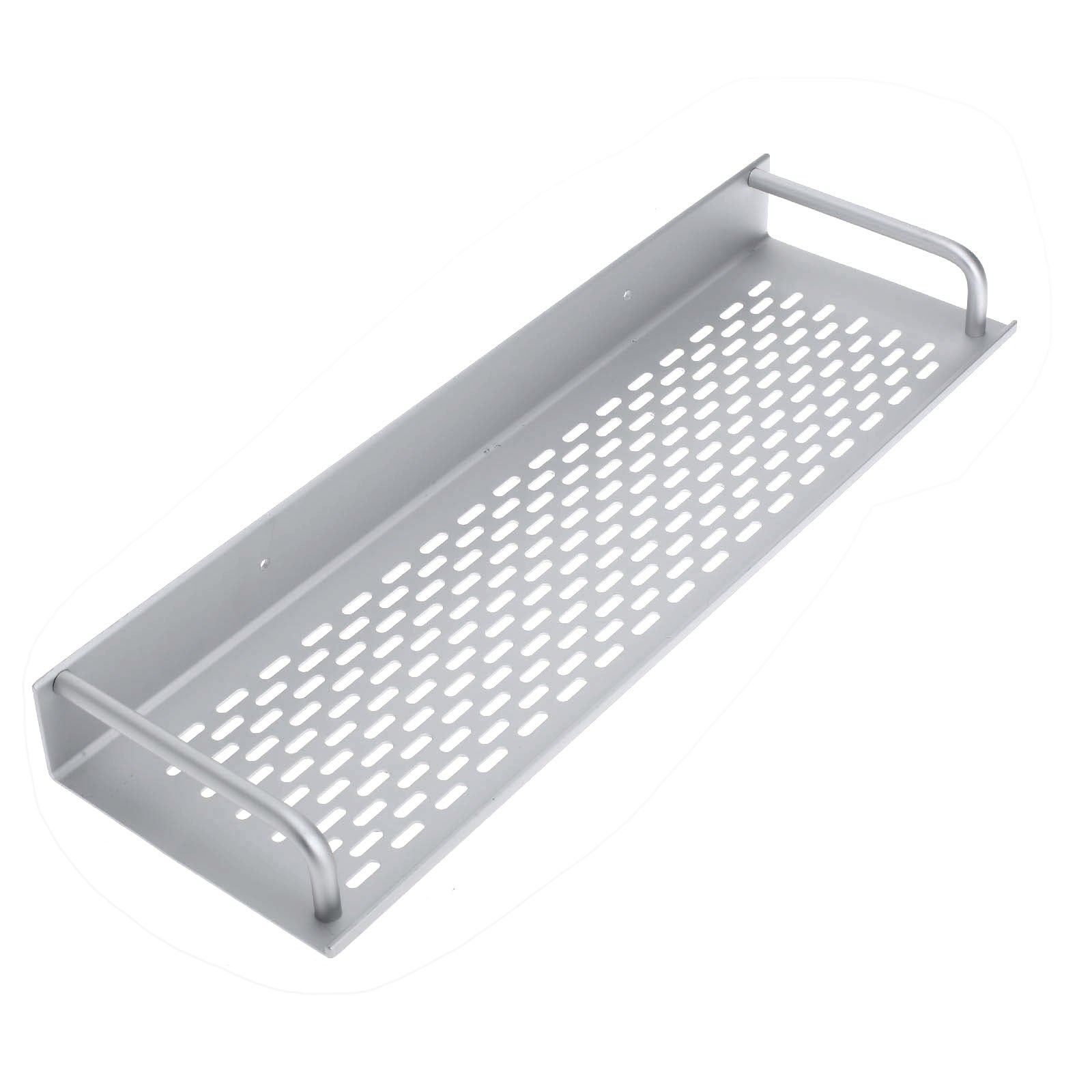 dophee 40cm Single Tier Mesh Rectangle Bath/Kitchen Rack Holder Aluminum Shower Caddy Shelf Space Storage Organizer Shower Shelves Accessories for Kitchen Bathroom Restroom