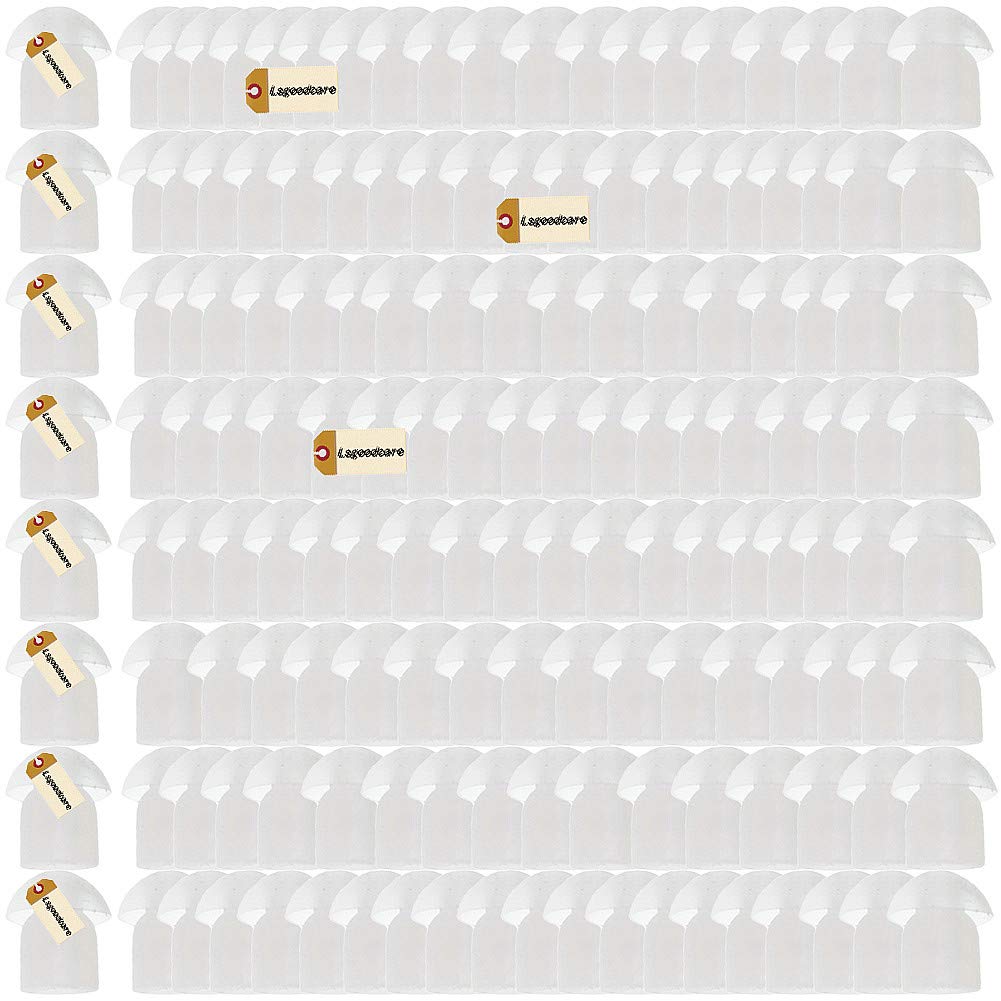 Lsgoodcare100Pack White Silicone Rubber Replacement Mushroom EarTips Earbud Compatible for Motorola Kenwood Icom Yaesu Baofeng HYT Midland Cobra Radio Surveillance Acoustic Tube Earpiece Headset