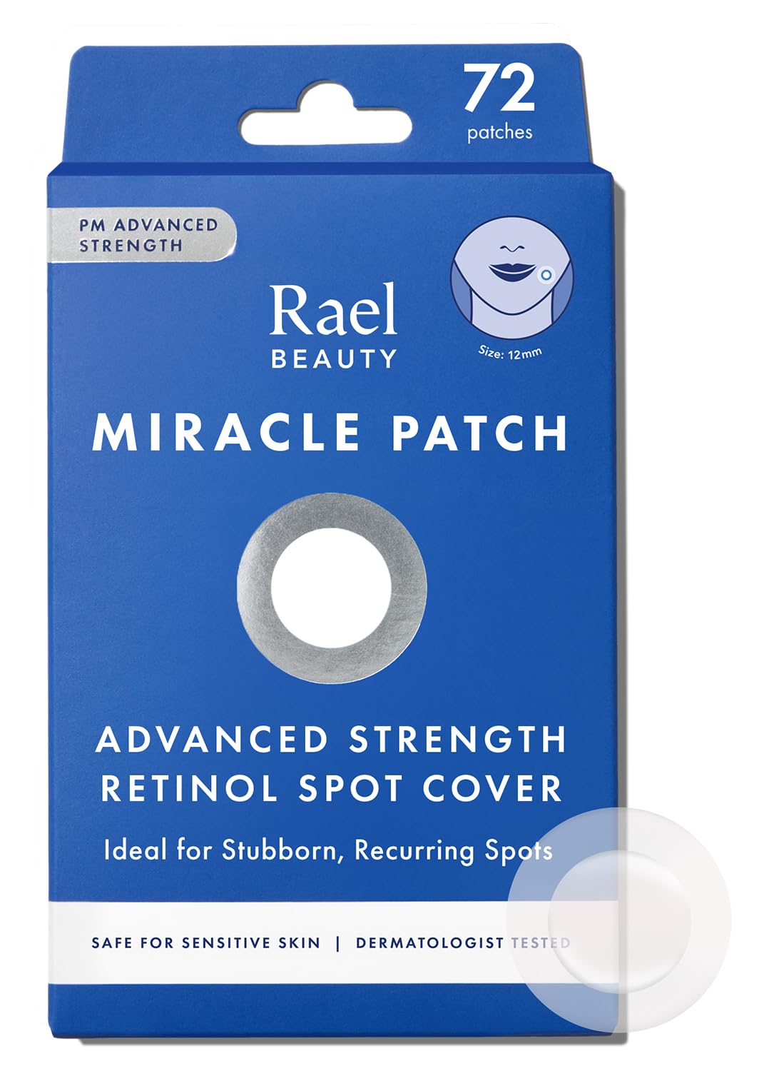 RaelPimple Patches, Miracle Patch Retinol Spot Cover - Hydrocolloid Acne Patch for Face with Retinol, Blemishes, Zits Absorbing Patch, Breakouts Spot, PM Advanced Treatment, Facial Sticker (72 Count)