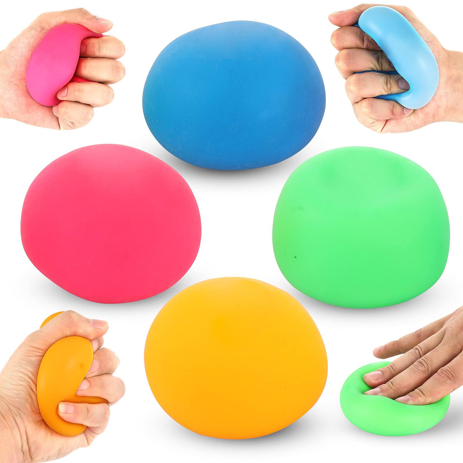 4 Pack Stress Ball for Kids and Adults Slow Rising Balls Sensory Fidget Toy Anxiety Stress Relaxation Squeezing Balls Calming Tool, Vent Mood and Improve Focus, Squishy Ball Hand Grip Pressure Ball