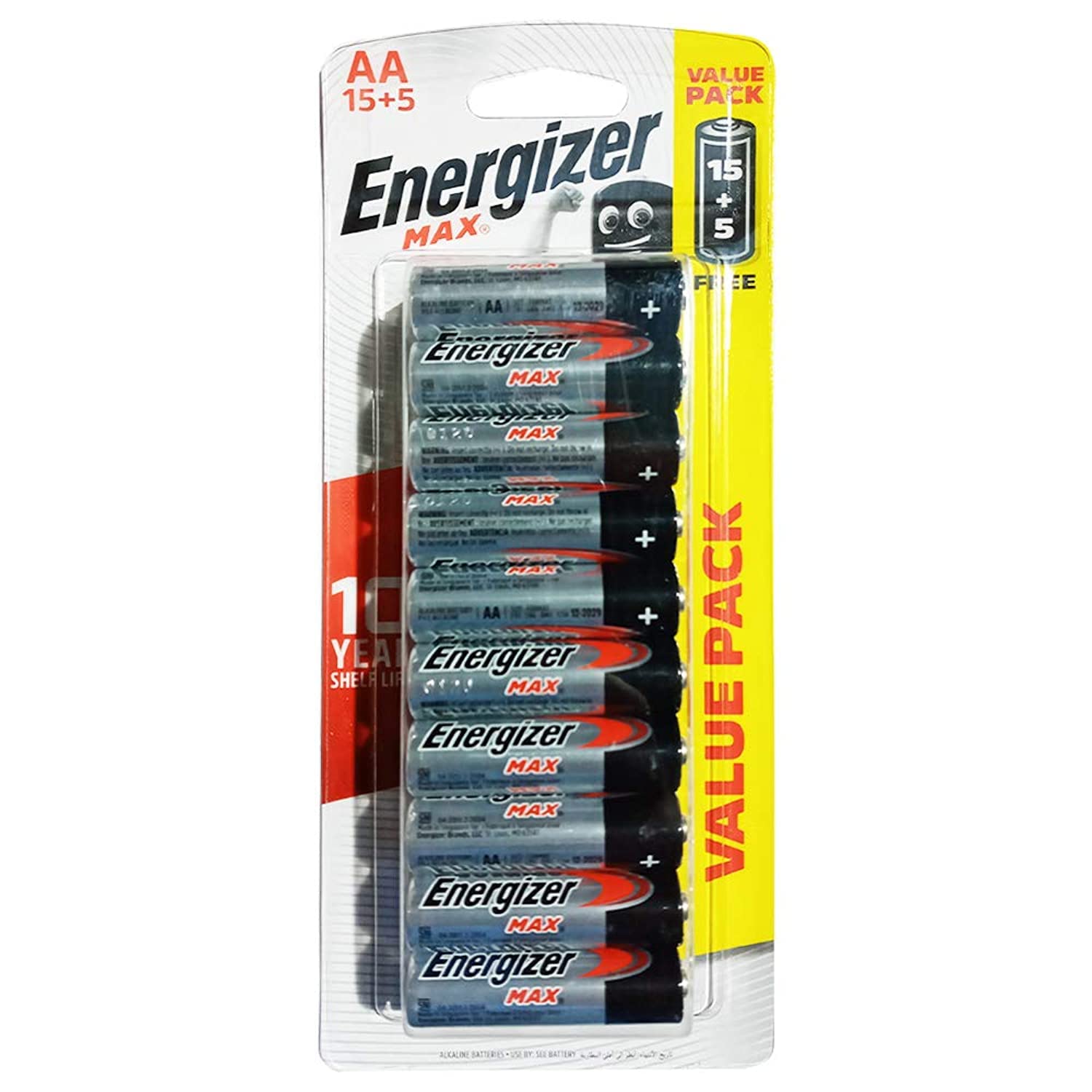 Energizer E91Hp Max 1.5V Alkaline Aa Batteries, 20 Pieces - Black