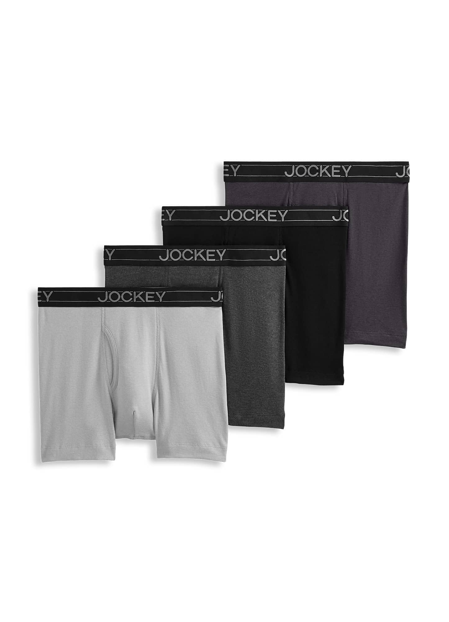 JockeyMen's Underwear Lightweight Cotton Blend 5" Boxer Brief - 4 Pack