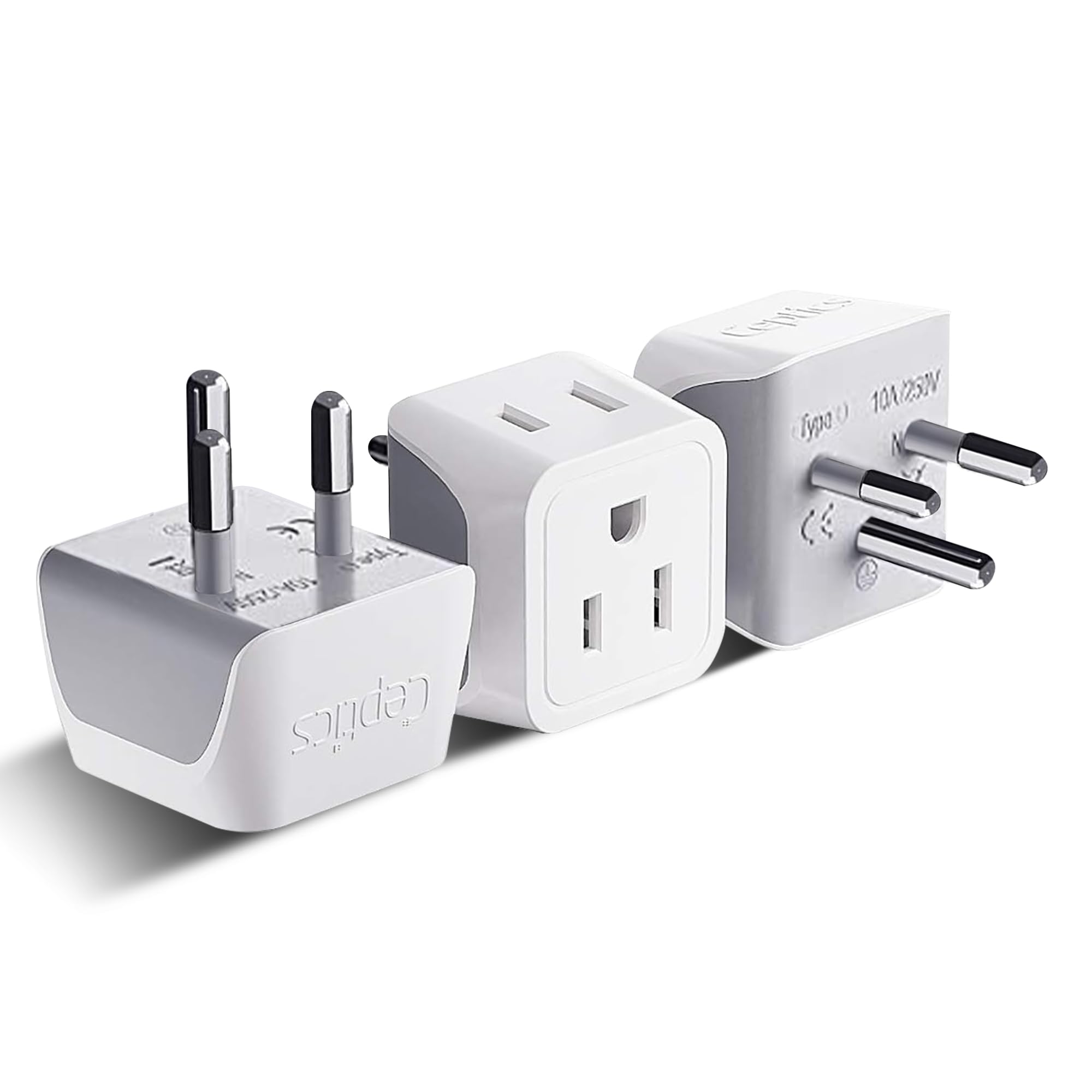 Ceptics Thailand Travel Adapter with Dual Usa Input (Type O) Ultra Compact - 3 Pack - Safe Grounded Perfect for Cell Phones, Laptops, Camera Chargers and More (CT-18)