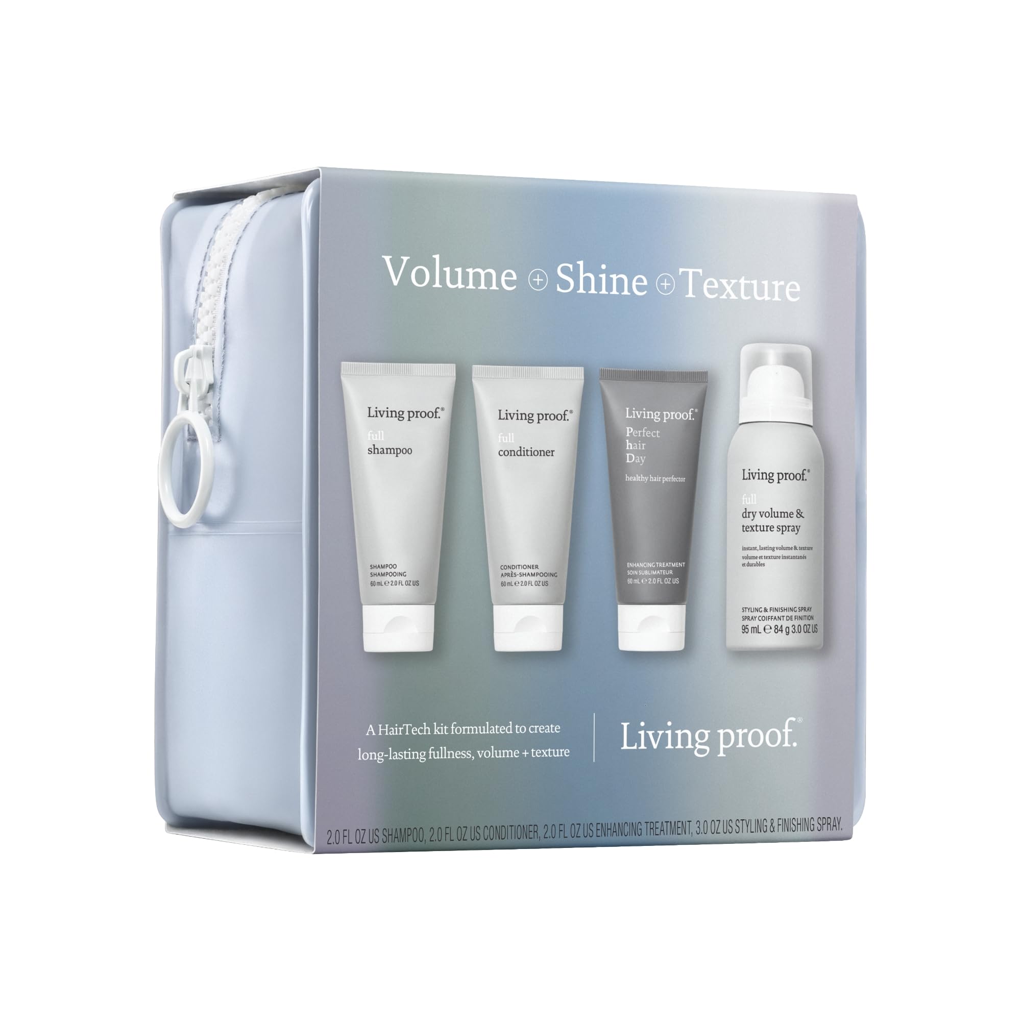 LIVING PROOFVolume + Shine + Texture Kit - Travel Size Full Shampoo and Conditioner Set, Healthy Hair Perfector and Dry Volume & Texture Spray ($77 value)