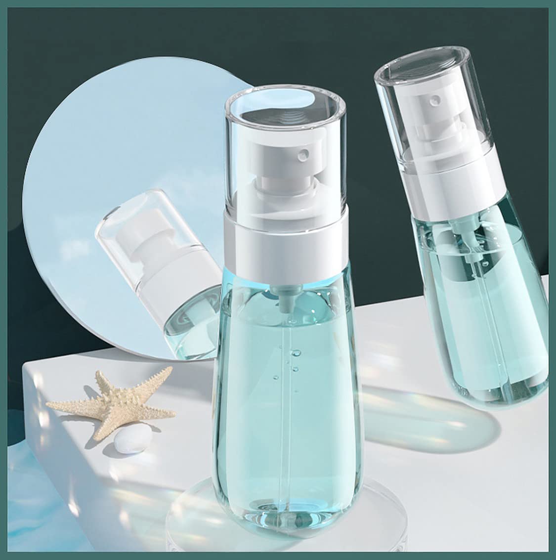 wolpin Transparent Spray Bottles for Toiletries Empty Refillable Reusable Cosmetic, Toner Fine Mist Perfume Travel Spray Bottle 100 ml (Set of 2 Pcs)