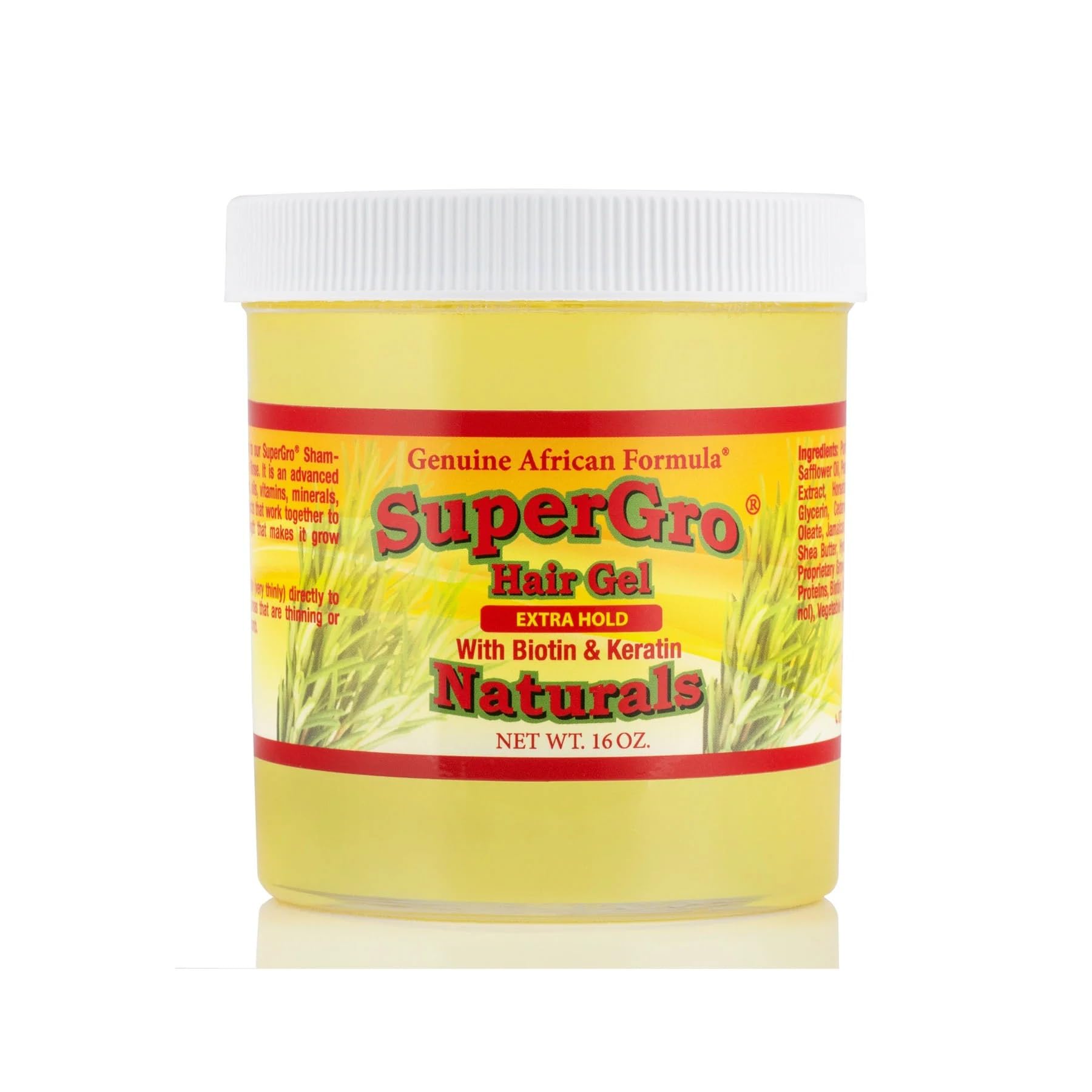 SuperGro Extra Hold Gel for Natural Hair Styling - 16 oz