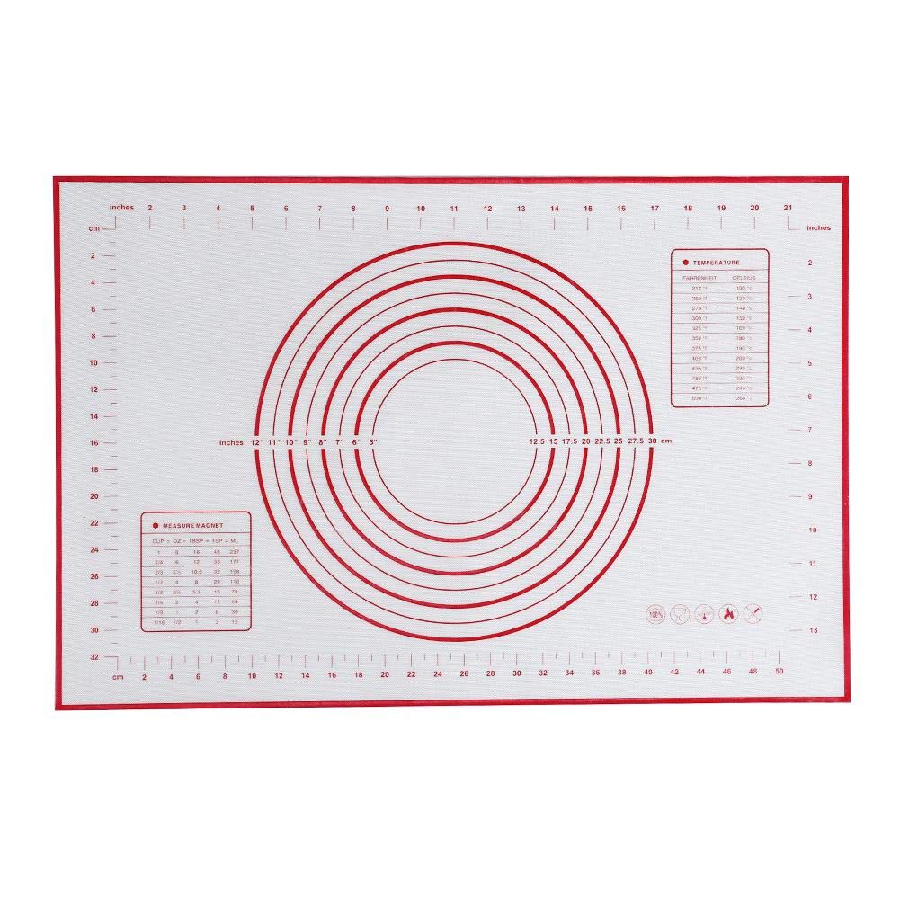 60X40Cm Non Stick Silicone Baking Mat Kneading Pad Sheet Glass Fiber Rolling Dough Large Size For Cake Macaron Kitchen Tools, Multi Color, R7-Iyd7-4Zdg