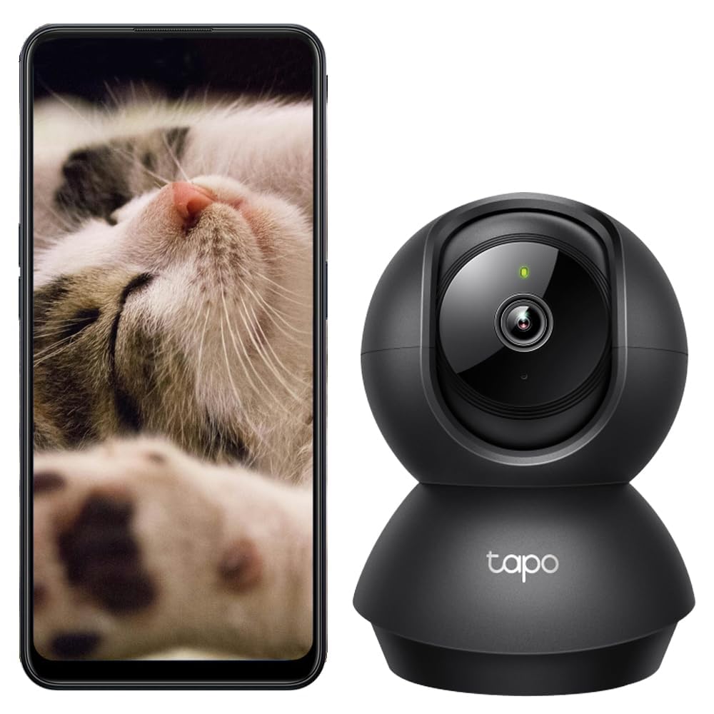 Tapo TP-Link 2K 3MP Pan/Tilt Indoor Security Camera for Baby Monitor, Pet Camera | Motion Detection & Tracking | 2-Way Audio | Cloud & SD Card Storage | Works w/Alexa & Google Home | Black C211