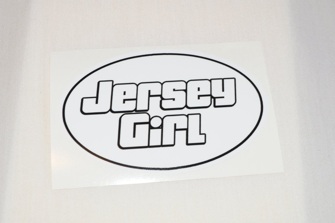 Oval JERSEY GIRL Euro Decal - Small - glossy sticker vinyl