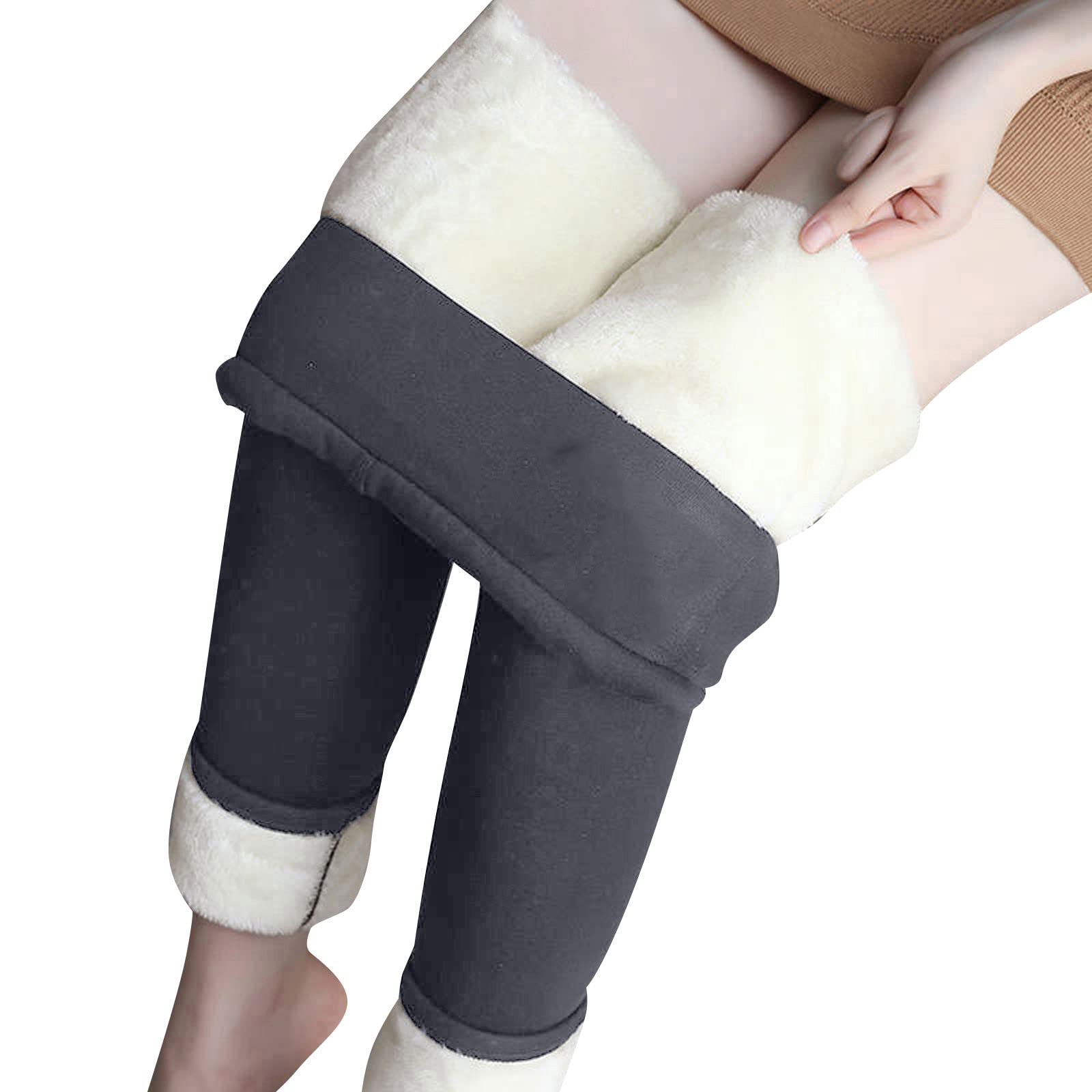 Winter Sherpa Fleece Lined Leggings for Women 2022 Christmas High Waist Stretchy Thick Cashmere Plush Thermal Pants