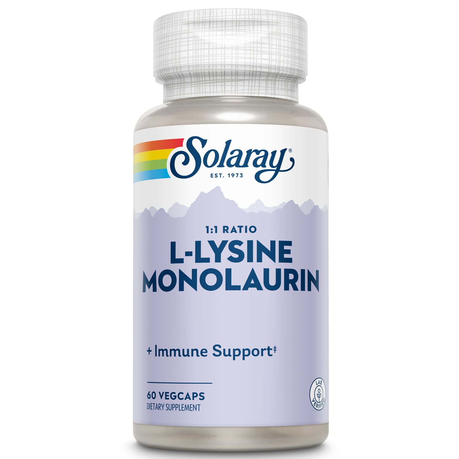 Solaray L-Lysine Monolaurin 1:1 Ratio, 60 Caps