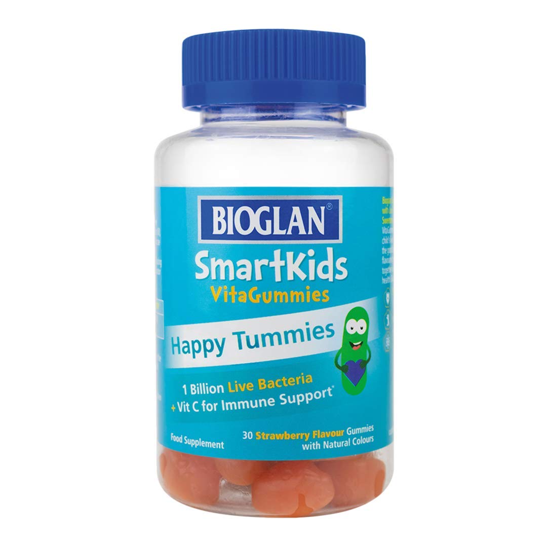 Bioglan SmartKids Happy Tummies | 1 Billion Live Bacteria | CFU | Vitamin C | Immune Support | 30 Gummies