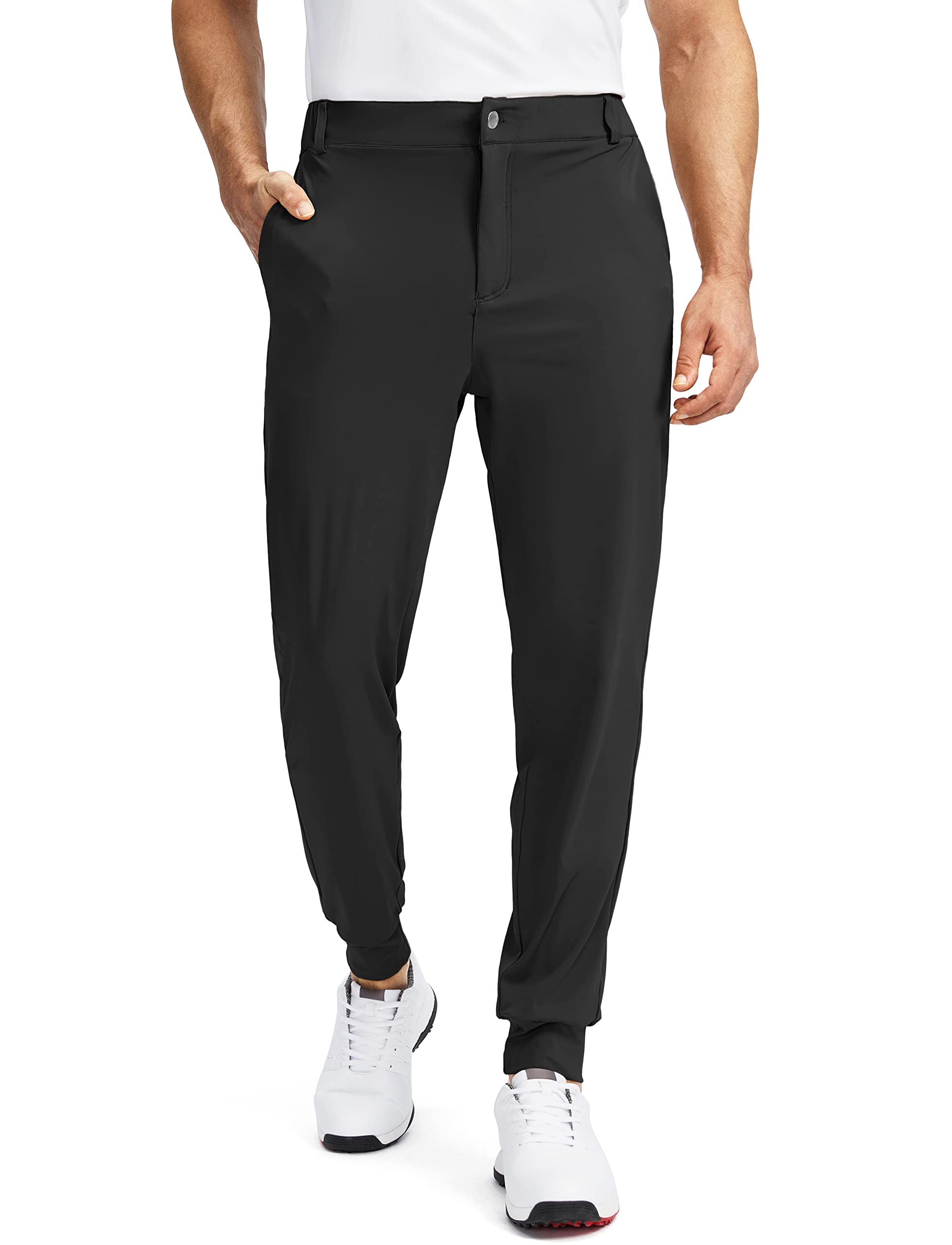 Soothfeel Men's Golf Joggers Pants with 5 Pockets Slim Fit Stretch Sweatpants Running Travel Dress Work Pants for Men