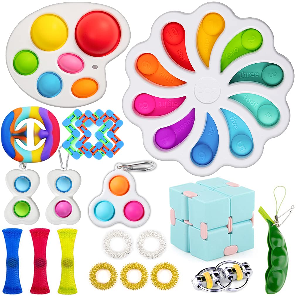 VARWANEO Flower Fidget Toys Pack Cheap with Simple Dimple, Sensory Fidget Toys Set for Kids Adults Relieves Stress and Anxiety Gifts