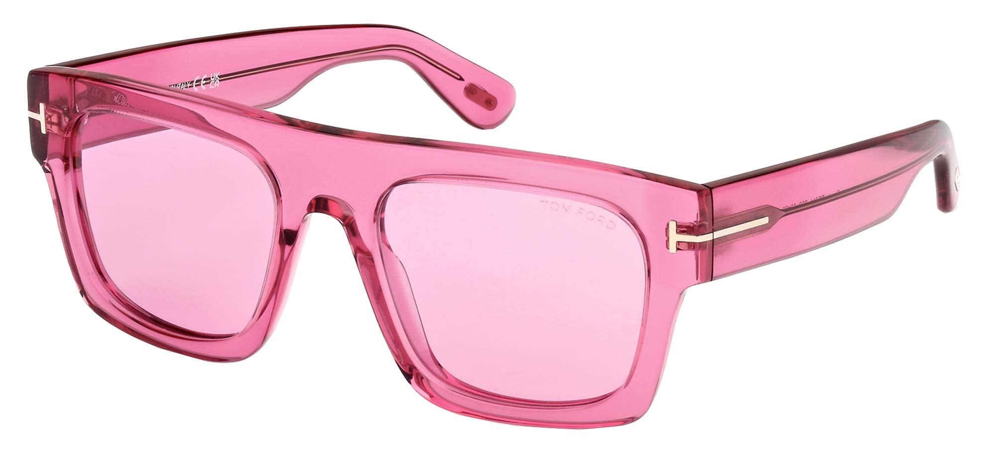 Tom FordFAUSTO FT 0711 Ashiny Transparent Fuchsia/Pink 53/20/145 unisex Sunglasses