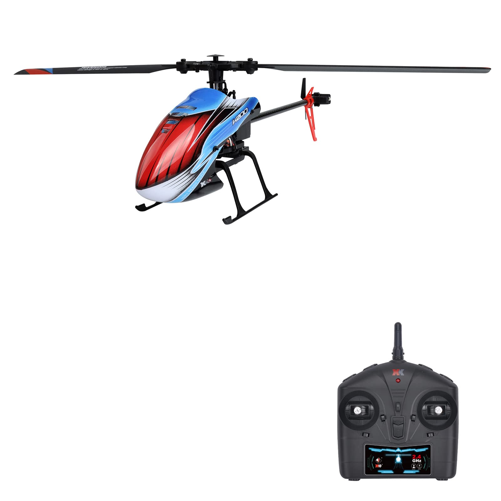 GoolRC RC Helicopter, WLtoys XK K200 Remote Control Helicopter, 2.4GHz 4 Channel RC Aircraft with 6-Axis Gyro, Optical Flow Positioning, Altitude Hold, One Key Take Off/Landing, Easy to Fly for Adults