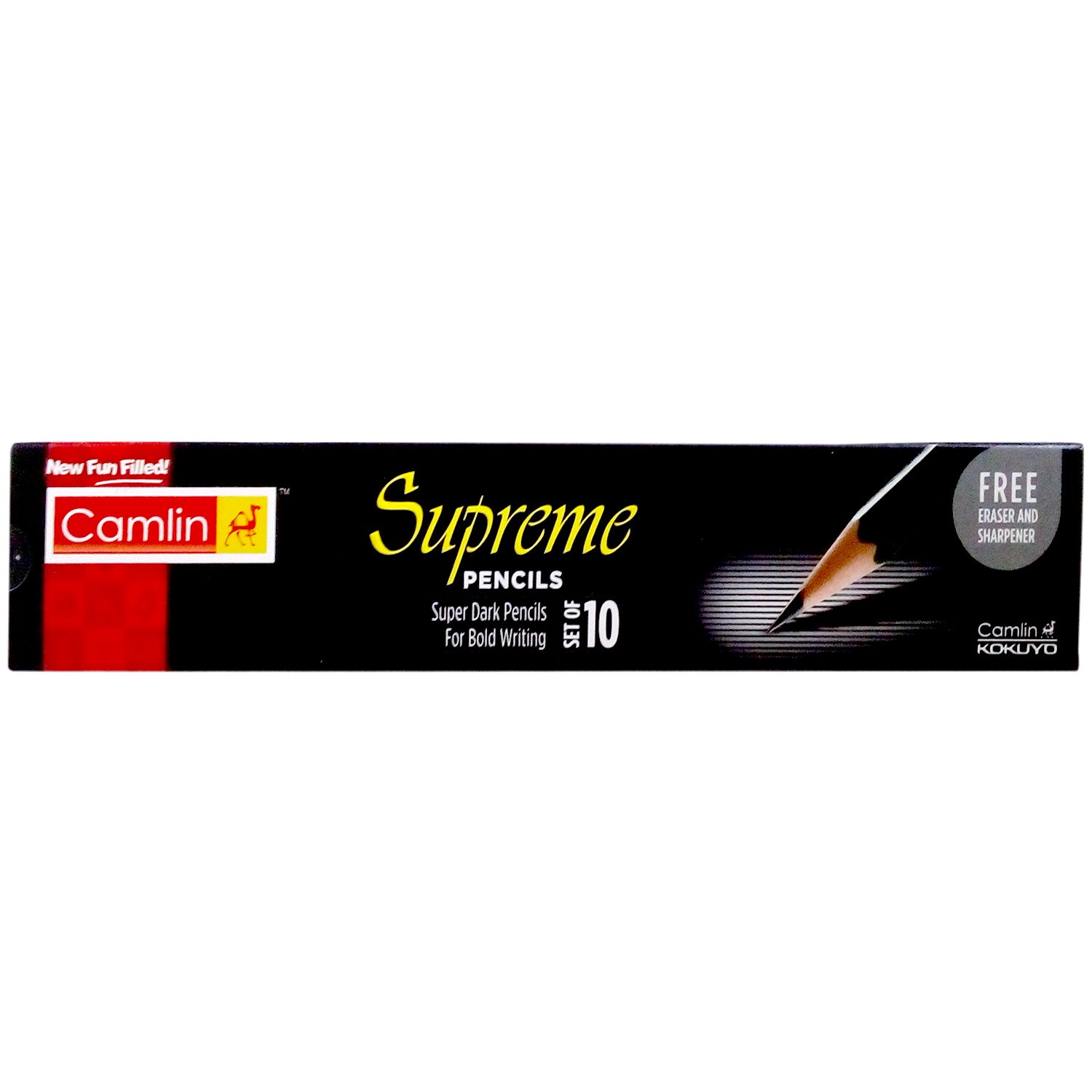 Camlin KokuyoSupreme Writing And Drawing Pencil, Pack Of 10, Black