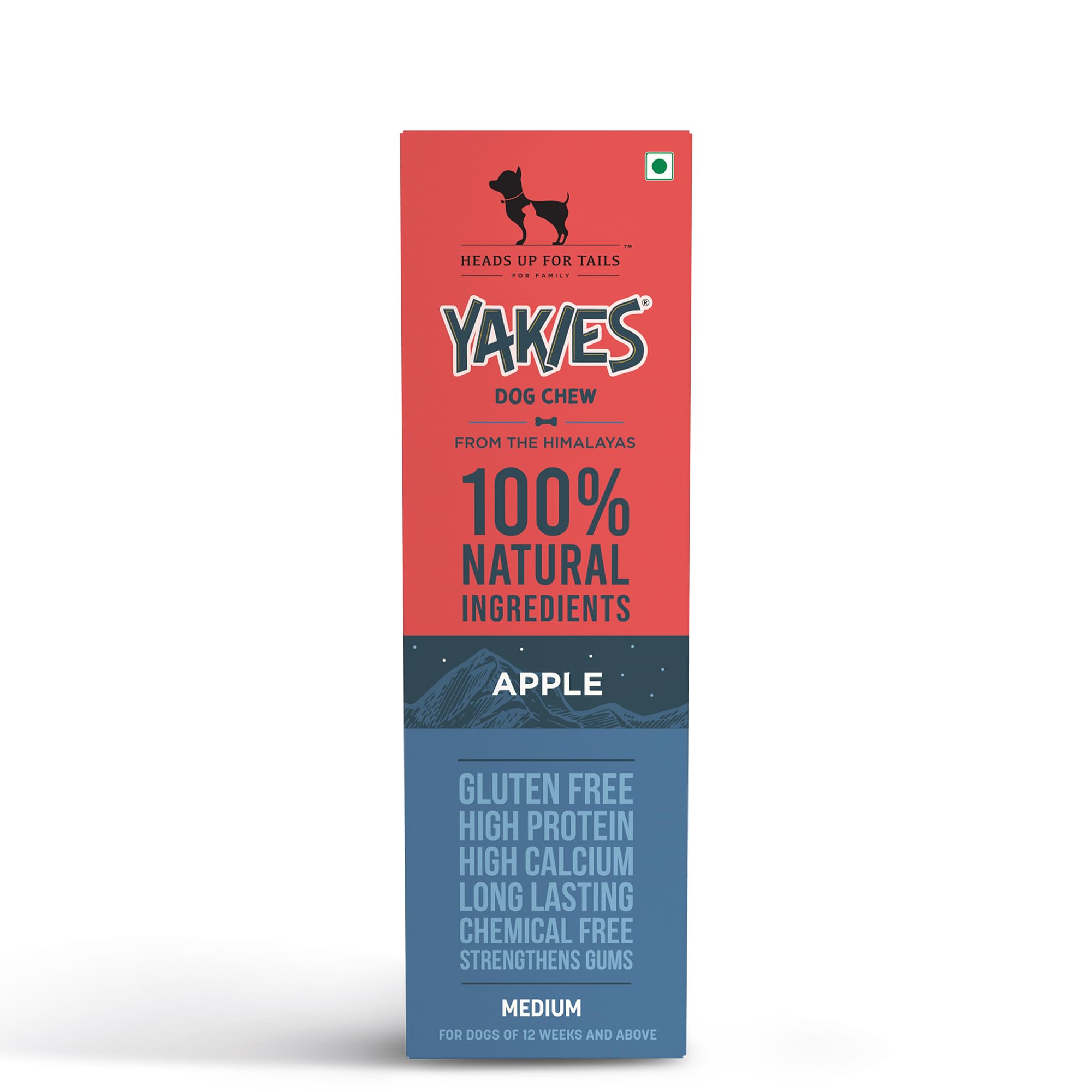 HUFT Yakies 100% Natural & Vegetarian Apple Chew Bone for Dogs (M - 55gm)