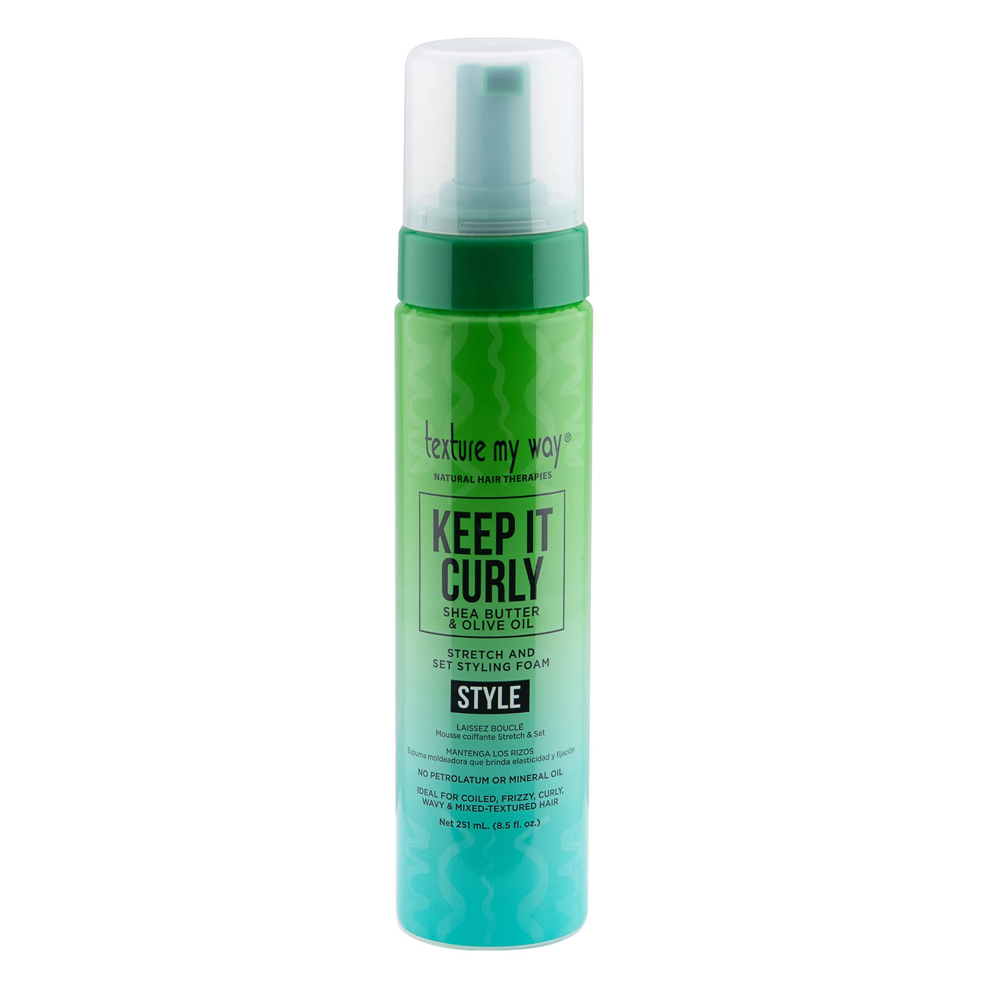 Texture My WayKeep It Curly Stretch Set Styling Foam 272081, Green, 8.5 Fl Oz