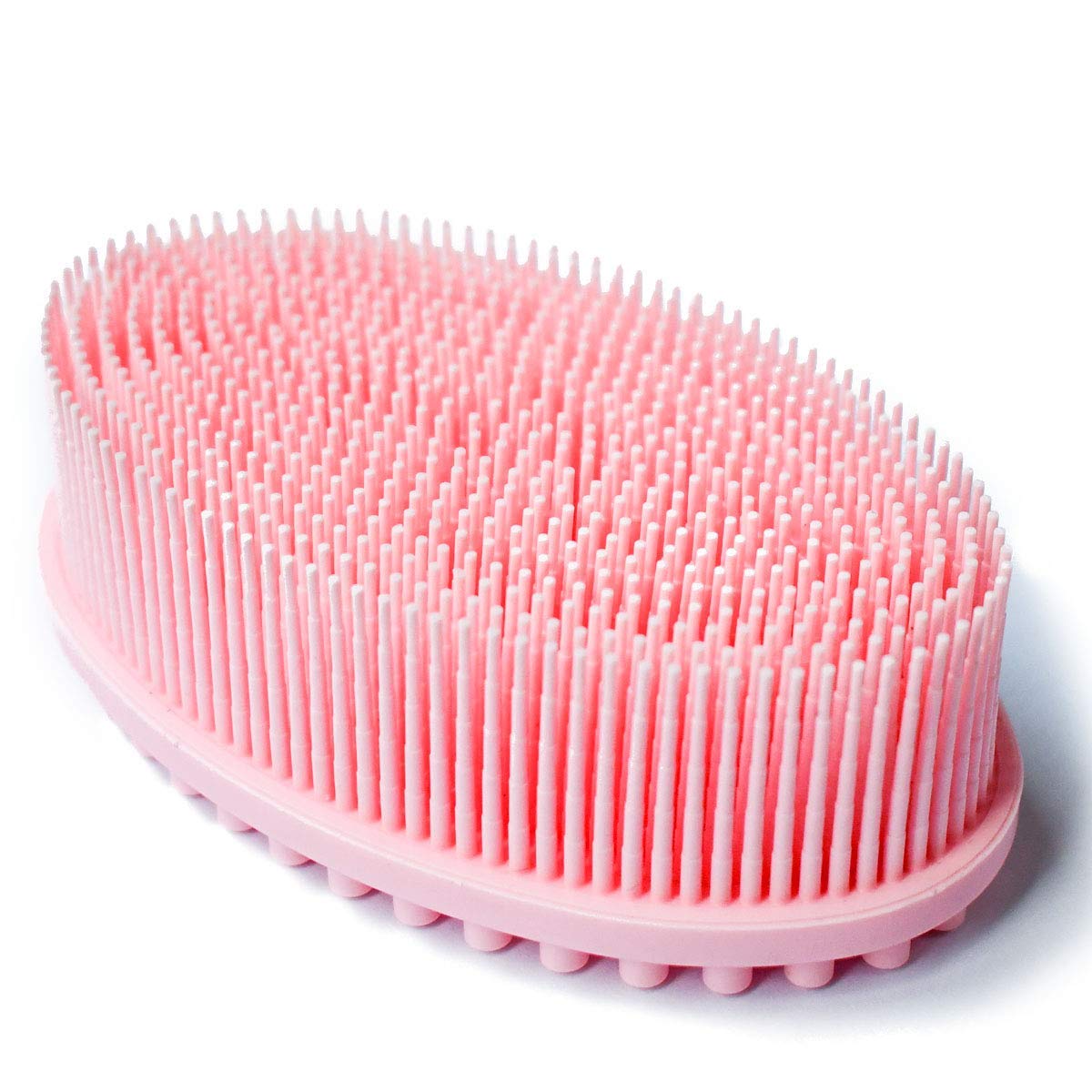 Panihari Silicone Bath Brush, 2 in 1 Face and Body Brush Massage Bath and Shower, Gently Clean Skin, Facial Scrub Baby Bath Body Brush Baby Scalp Massage, Pink, 4.7 x 2.8 x 1.6 inches, 1Pc