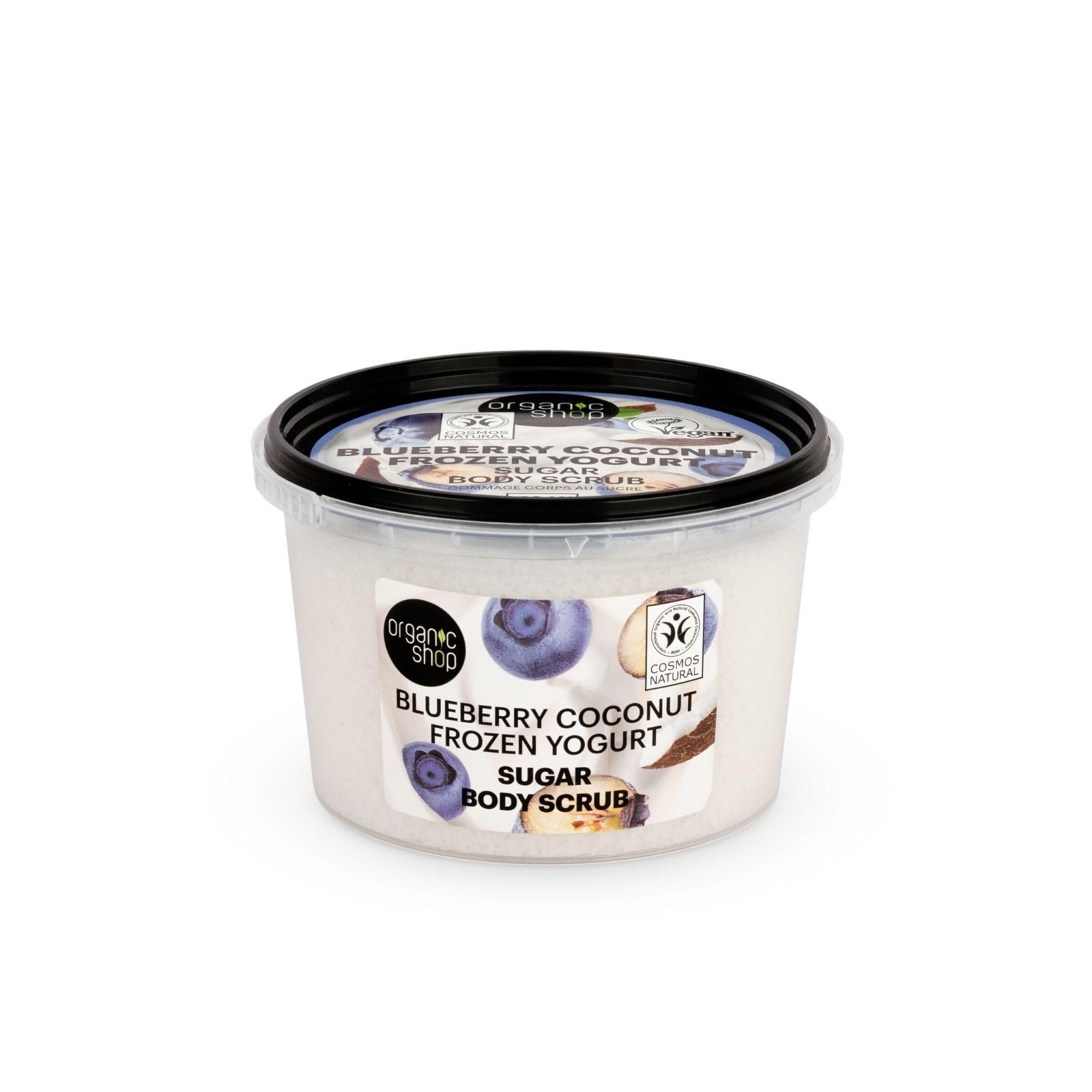 Organic ShopBlueberry Coconut Frozen Yogurt Sugar Body Scrub, 250 ml