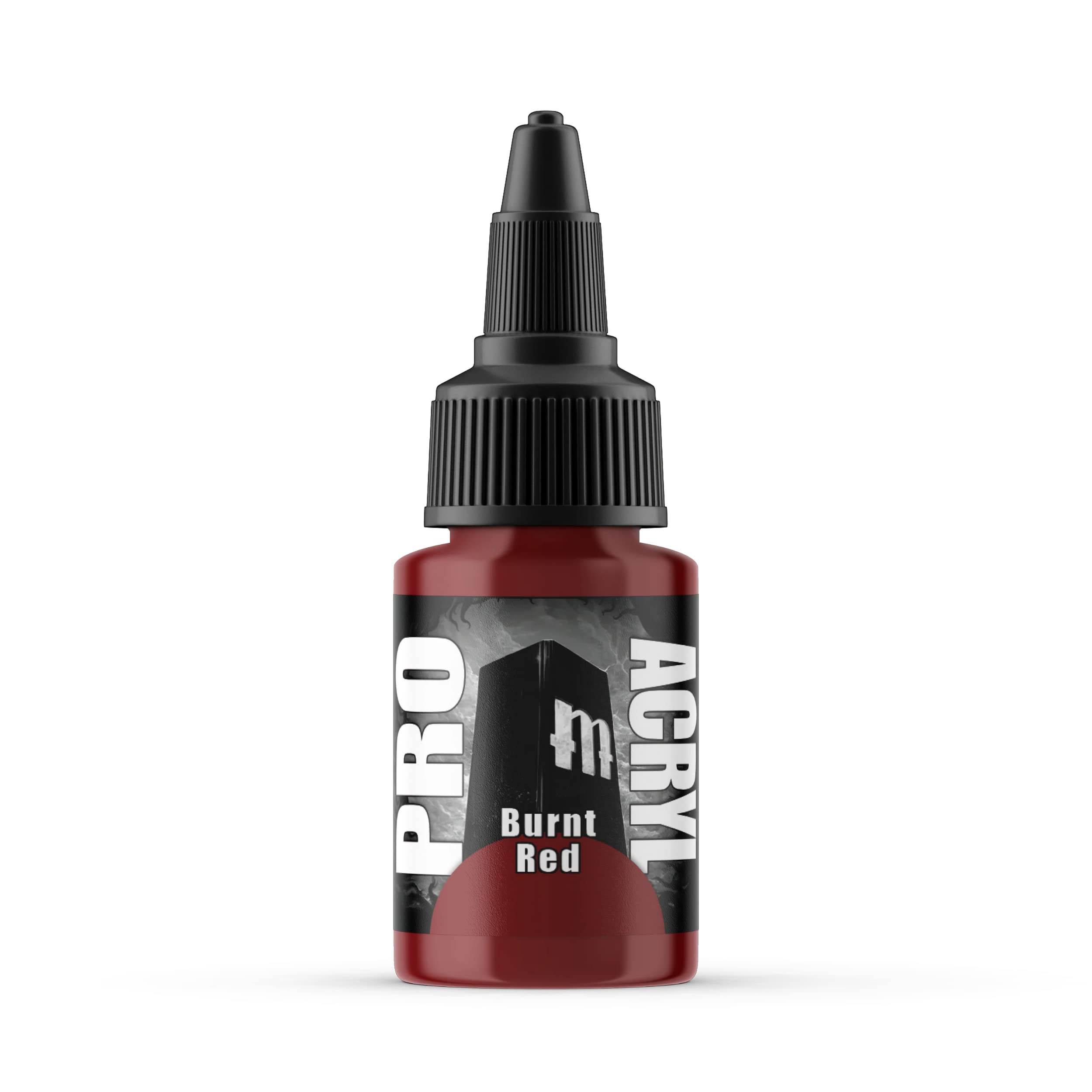 Monument Hobbies 008-Pro Acryl Burnt Red Acrylic Model Paints for Plastic Models - Miniature Painting, no-clog cap, comes loaded with glass agitator