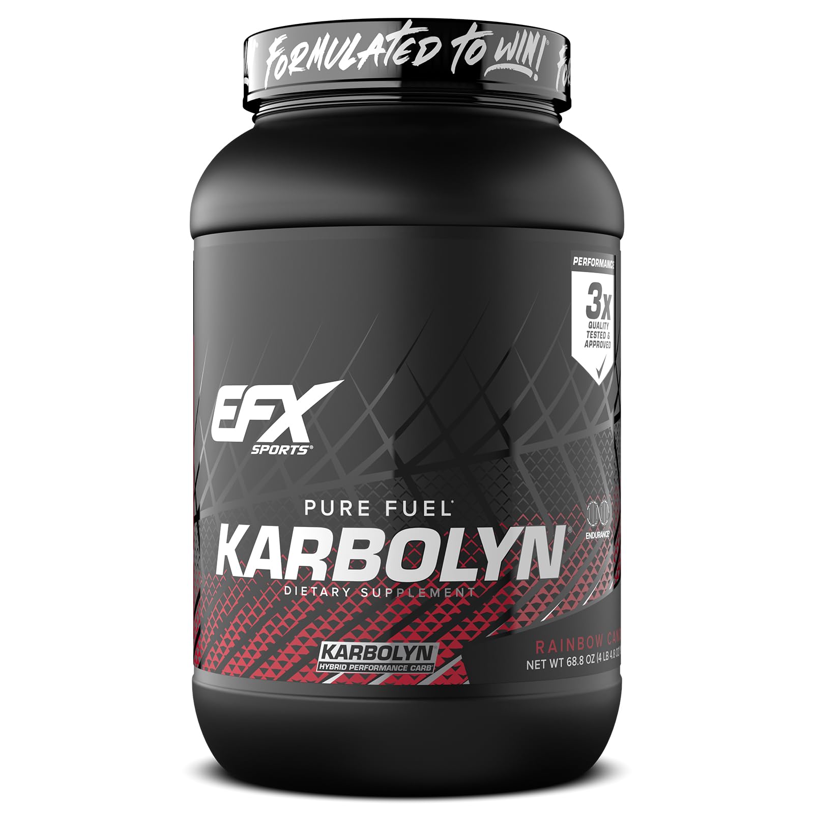 EFX Sports Karbolyn Fuel | Pre, Intra, Post Workout Carbohydrate Supplement Powder | Carb Load, Energize, Improve & Recover Faster | Easy to Mix | Rainbow Candy (4 LB 4.8 OZ)