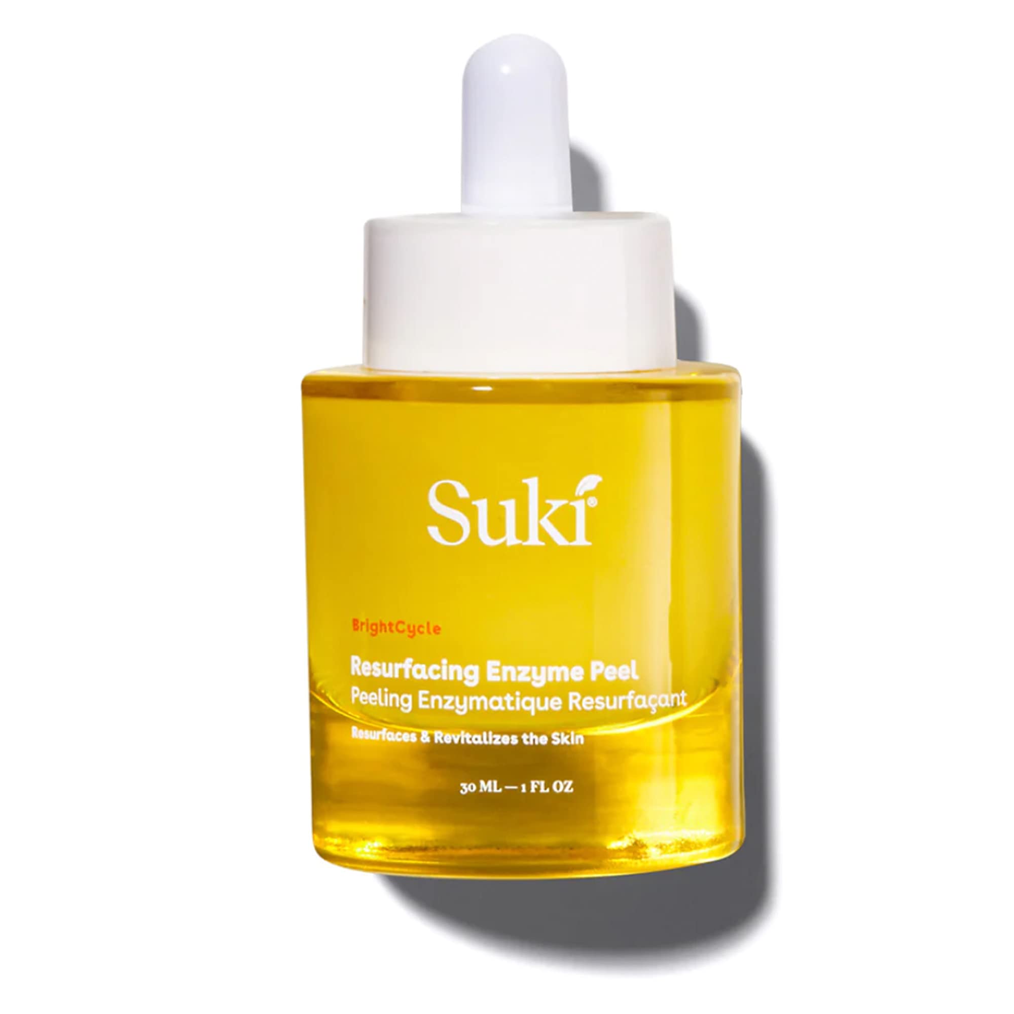 Suki Skincare Resurfacing Enzyme Peel - With Glycolic Acid, Papain, Apple, & Pumpkin - Chemical Exfoliant that Reduces Dry Skin Buildup While Promoting Radiant, Smooth, Soft Skin - 30 ml