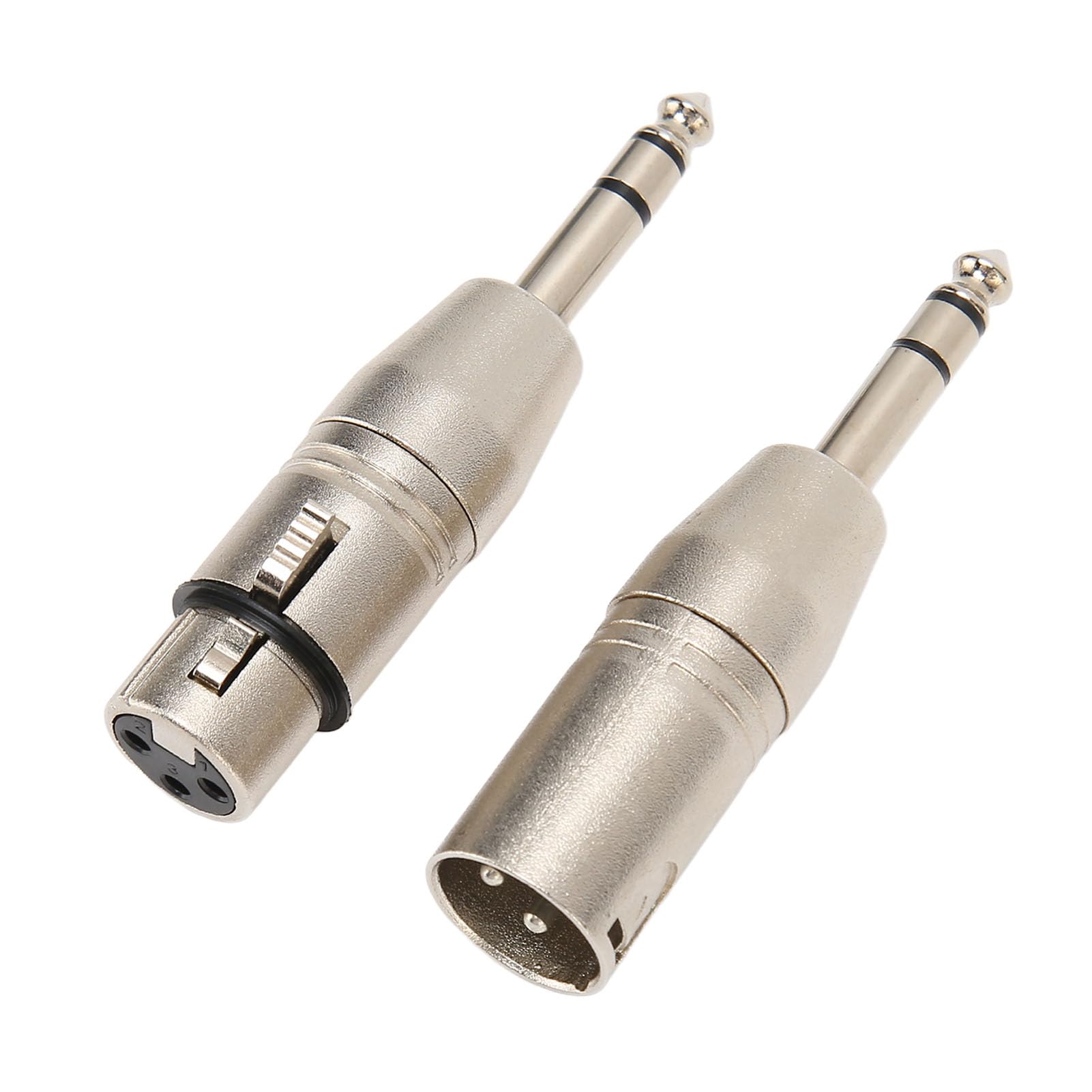 Goshyda 1/4 TRS to XLR Adapter, 6.5mm Stereo 1/4 TRS Male to XLR 3Pin Female and Male Stereo Balanced Sound Connector, For Mixers Microphones Amplifiers, 2 Pack