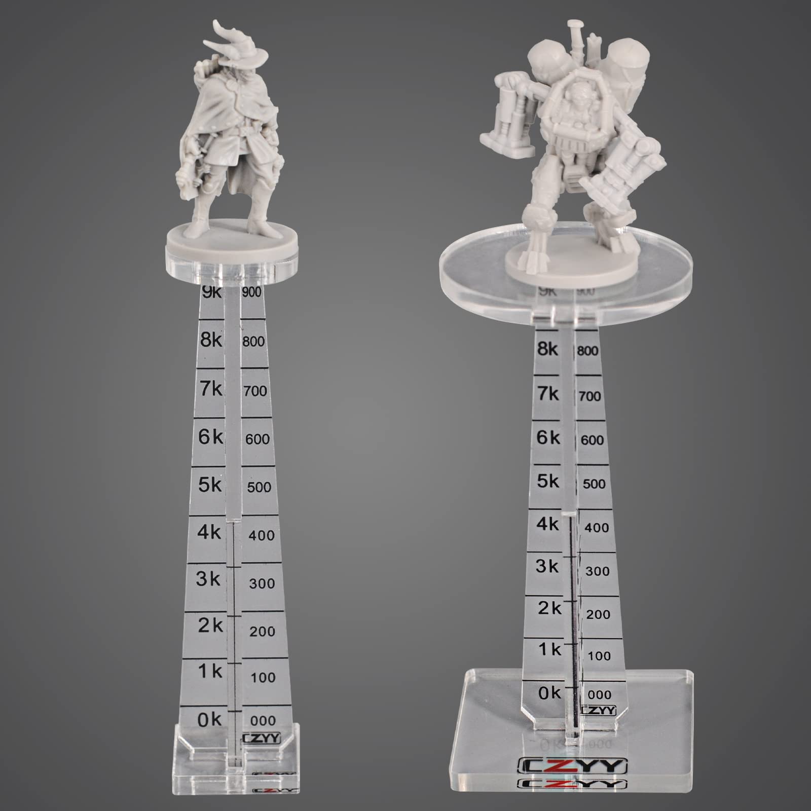 D&D Flying Miniatures Combat Riser (Set of 2) Acrylic Laser Cut Flight Stand Terrain from 0 to 9999 ft Perfect for Dungeons and Dragons, Warhammer and Other Tabletop RPG